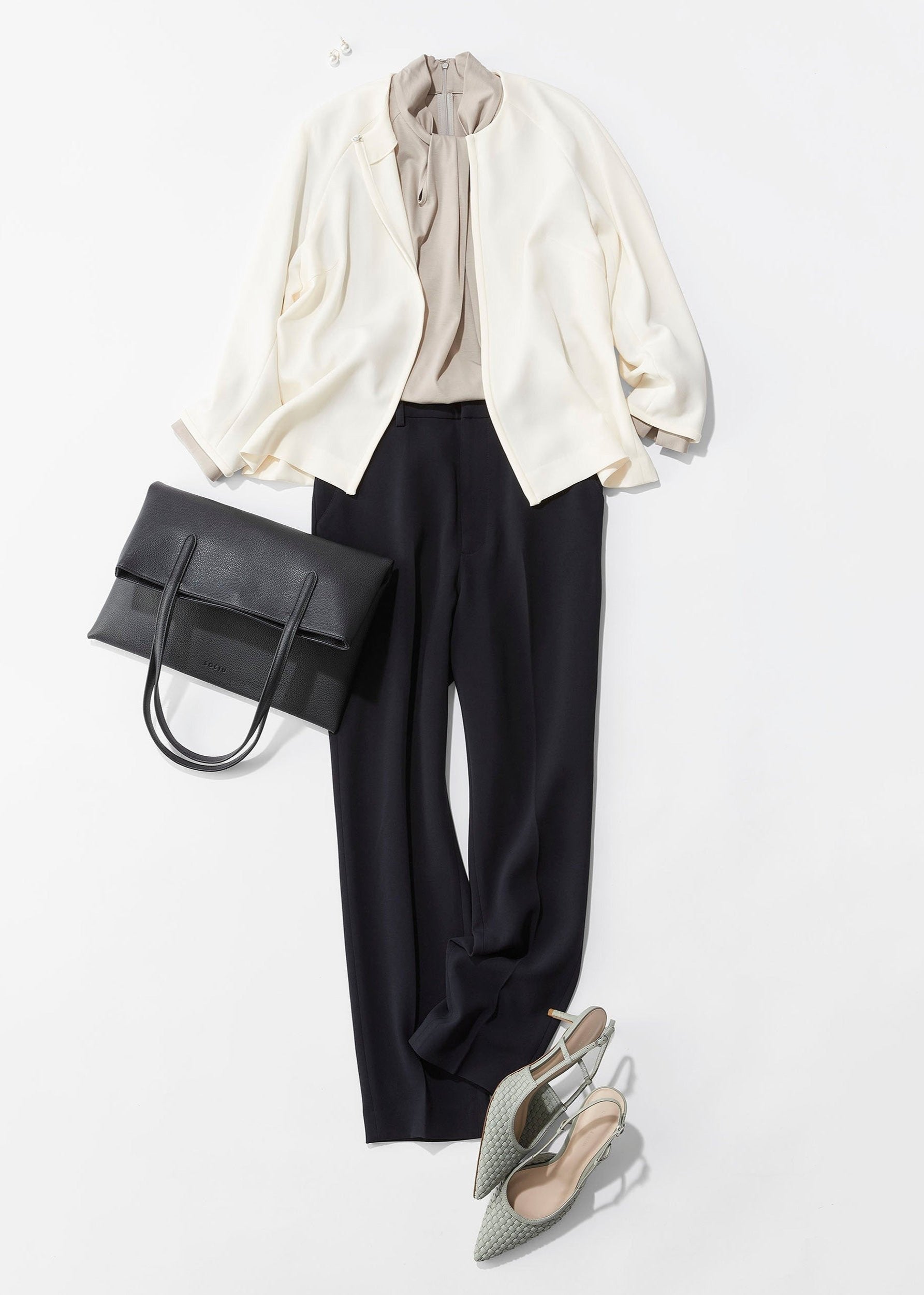 中線壓褶錐形褲