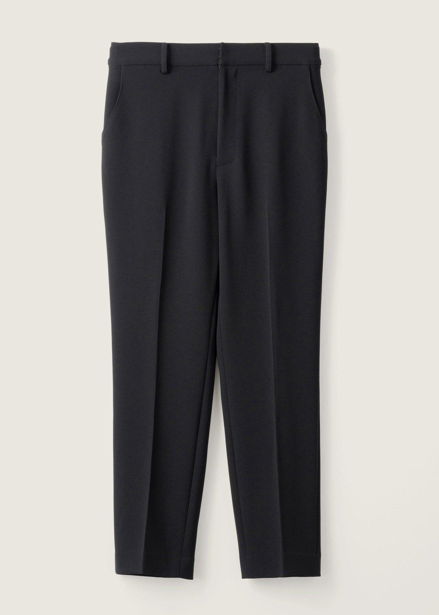 中線壓褶錐形褲