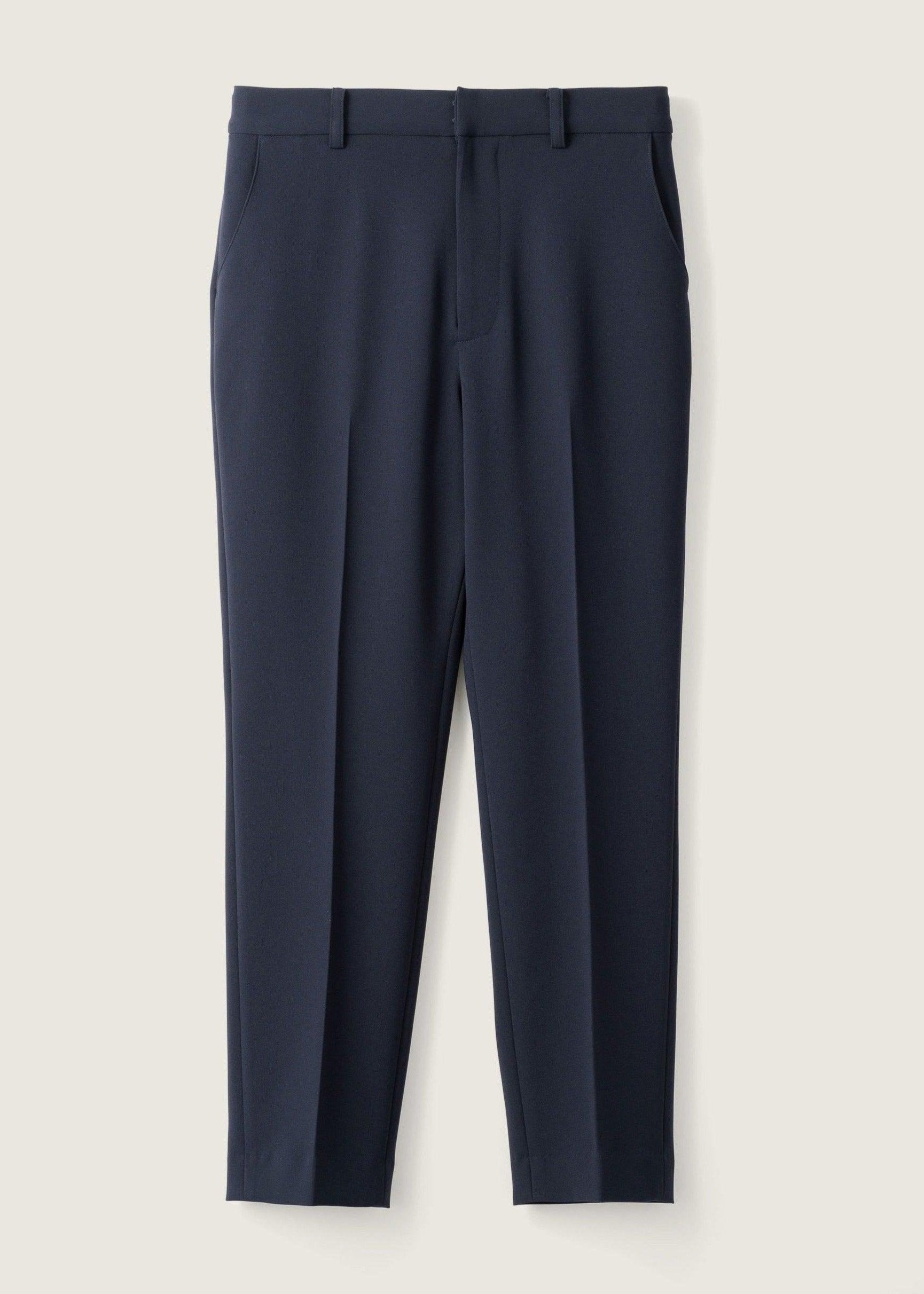 中線壓褶錐形褲