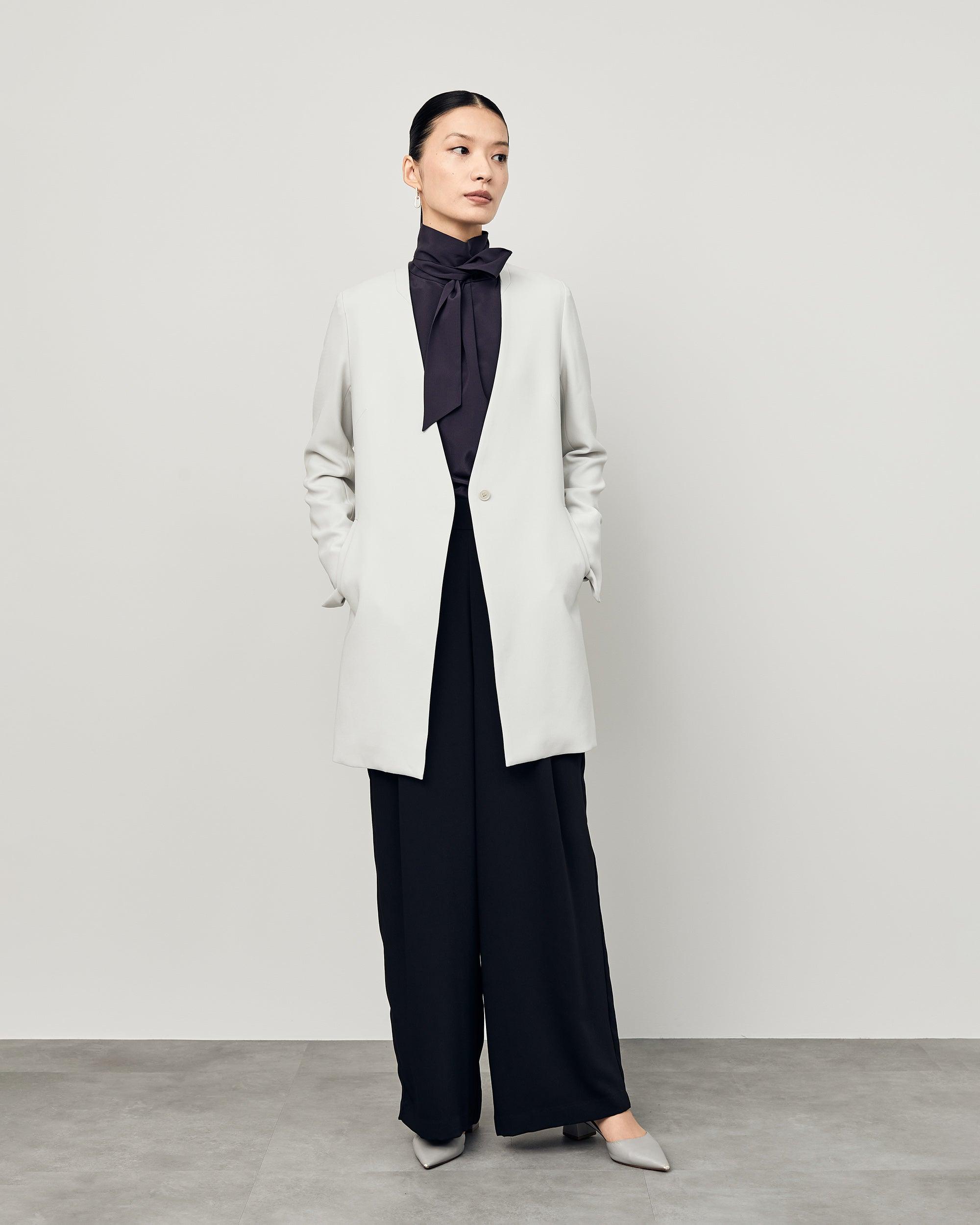 Long Collarless Jacket