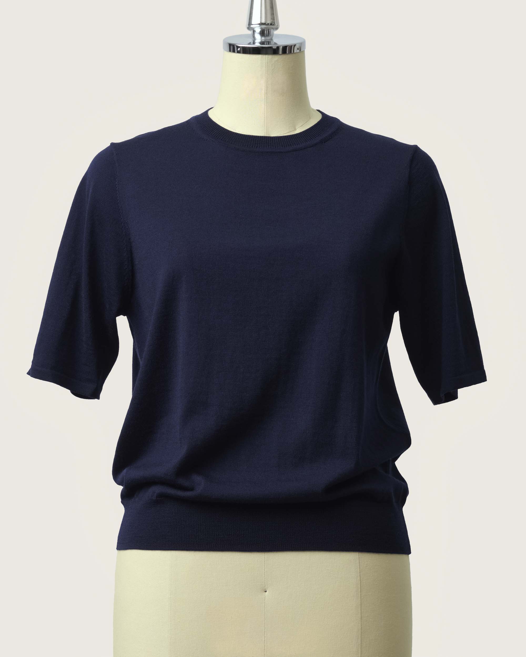 High Gauge Wool Half Sleeve Pullover