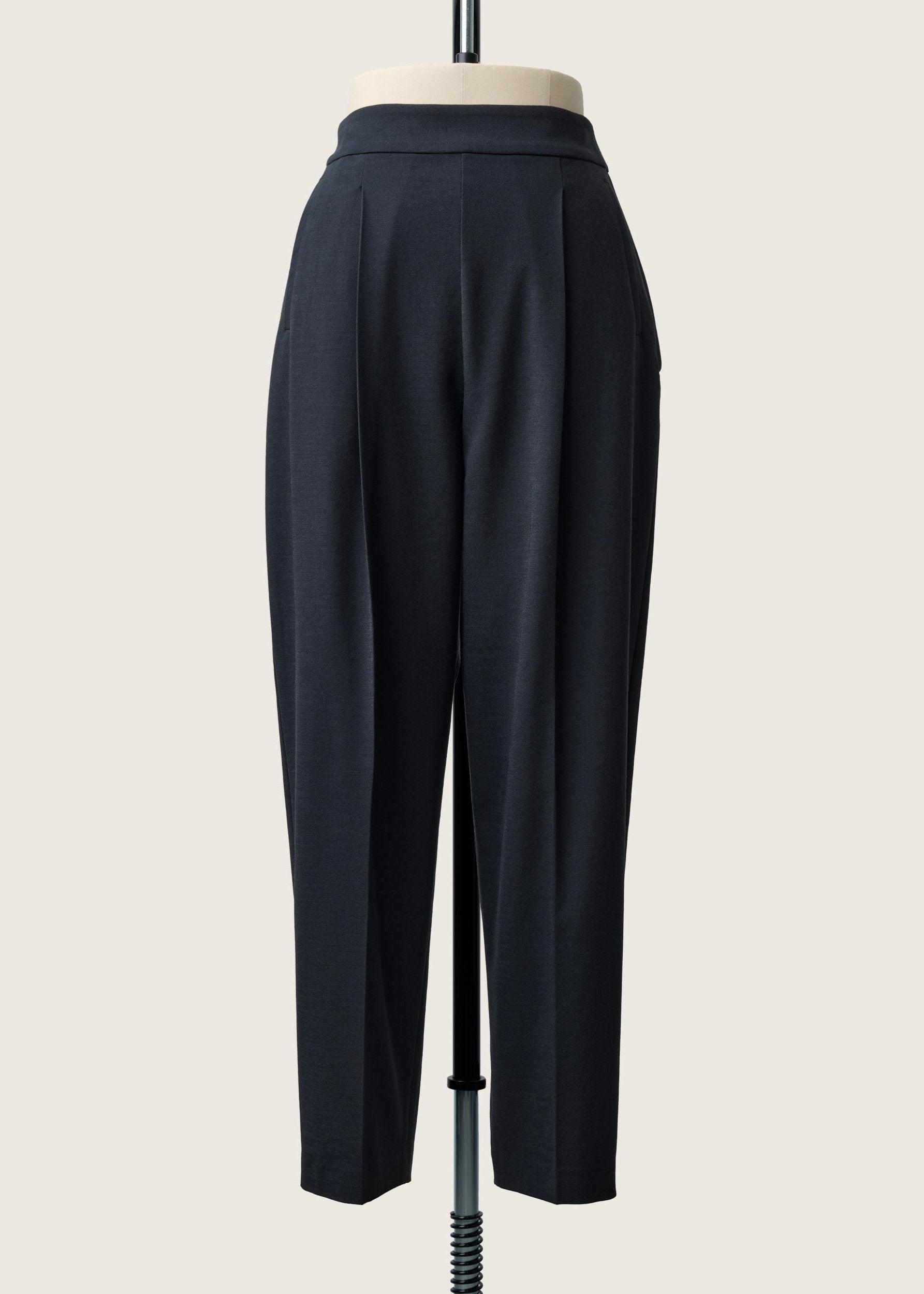 Wool-Like Stretch Barrel Pants