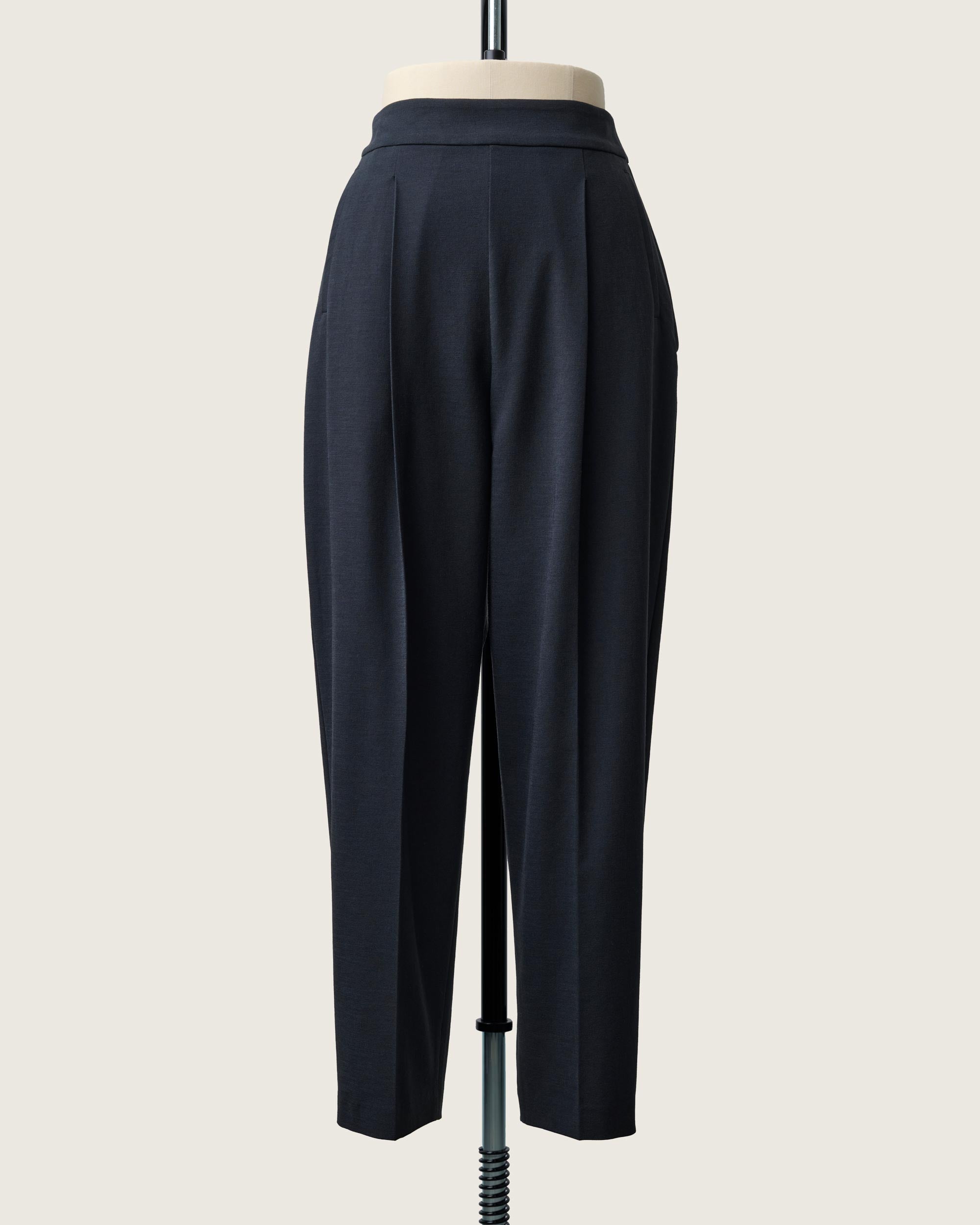 Wool-Like Stretch Barrel Pants