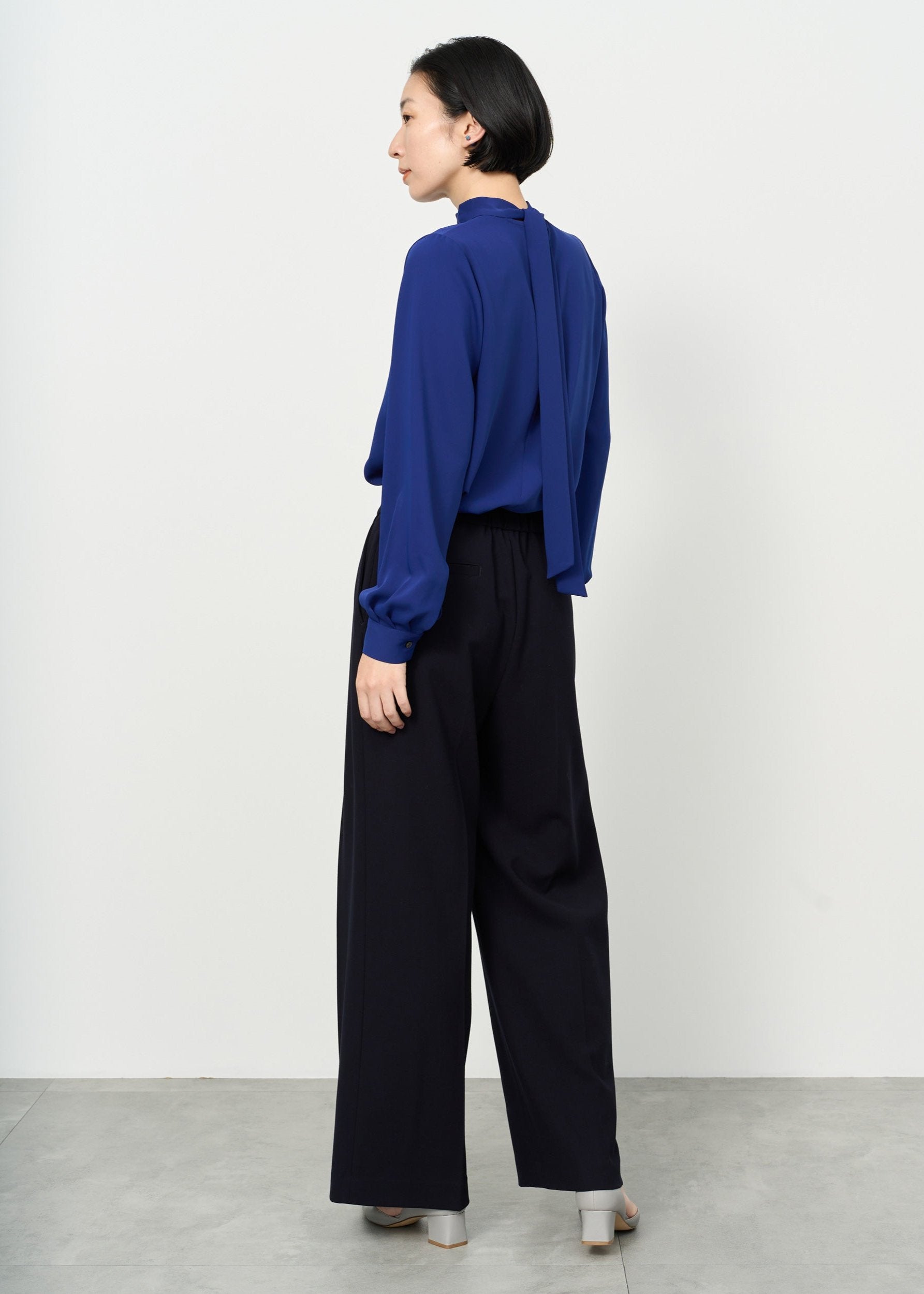 Wool-like Pleated Wide Pants