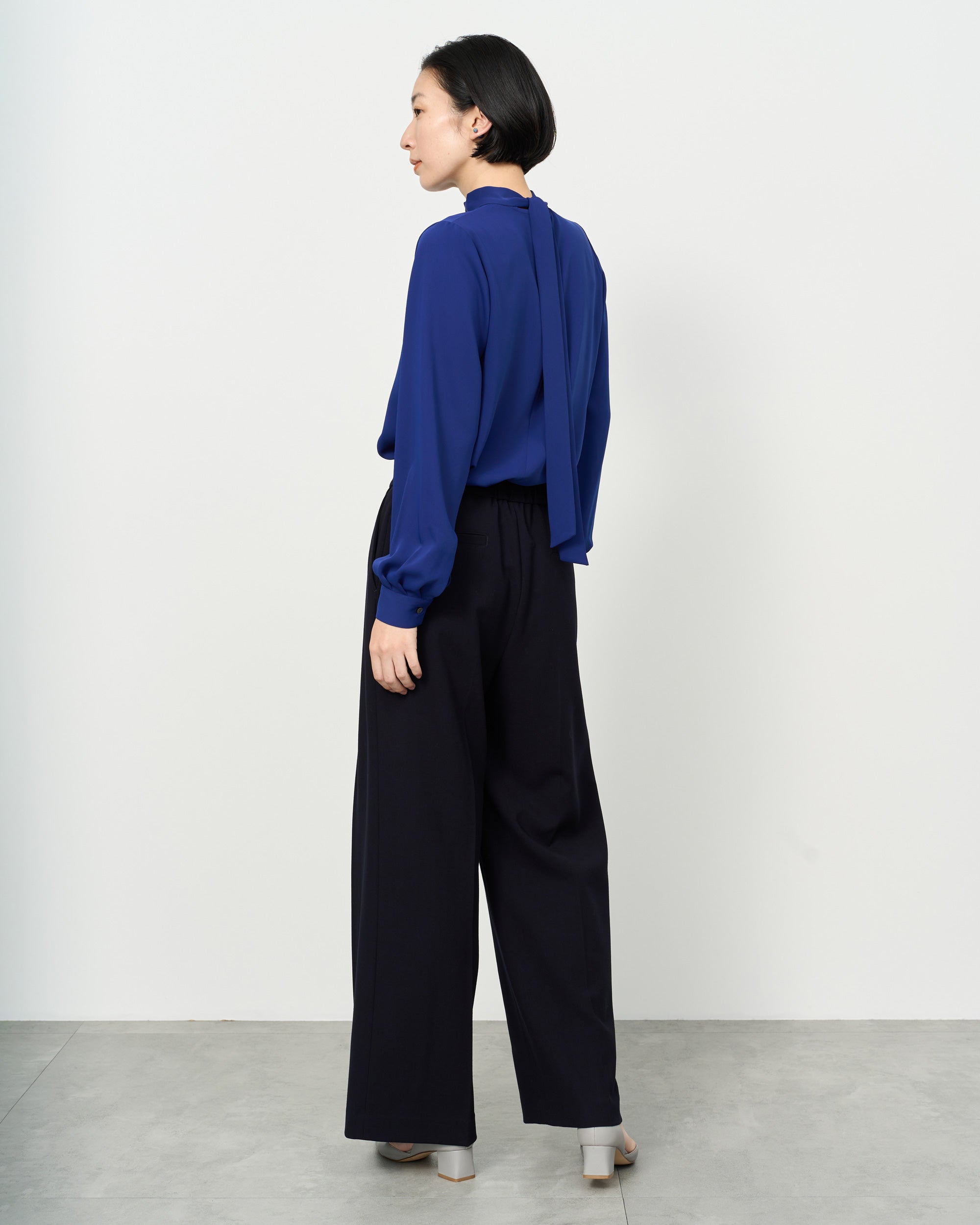 Wool-like Pleated Wide Pants