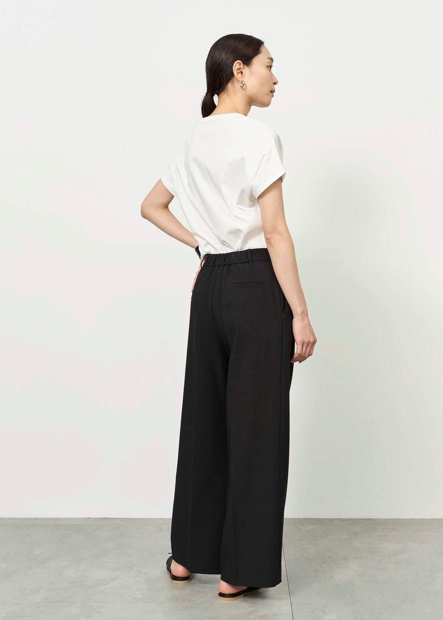 Wool-like Pleated Wide Pants