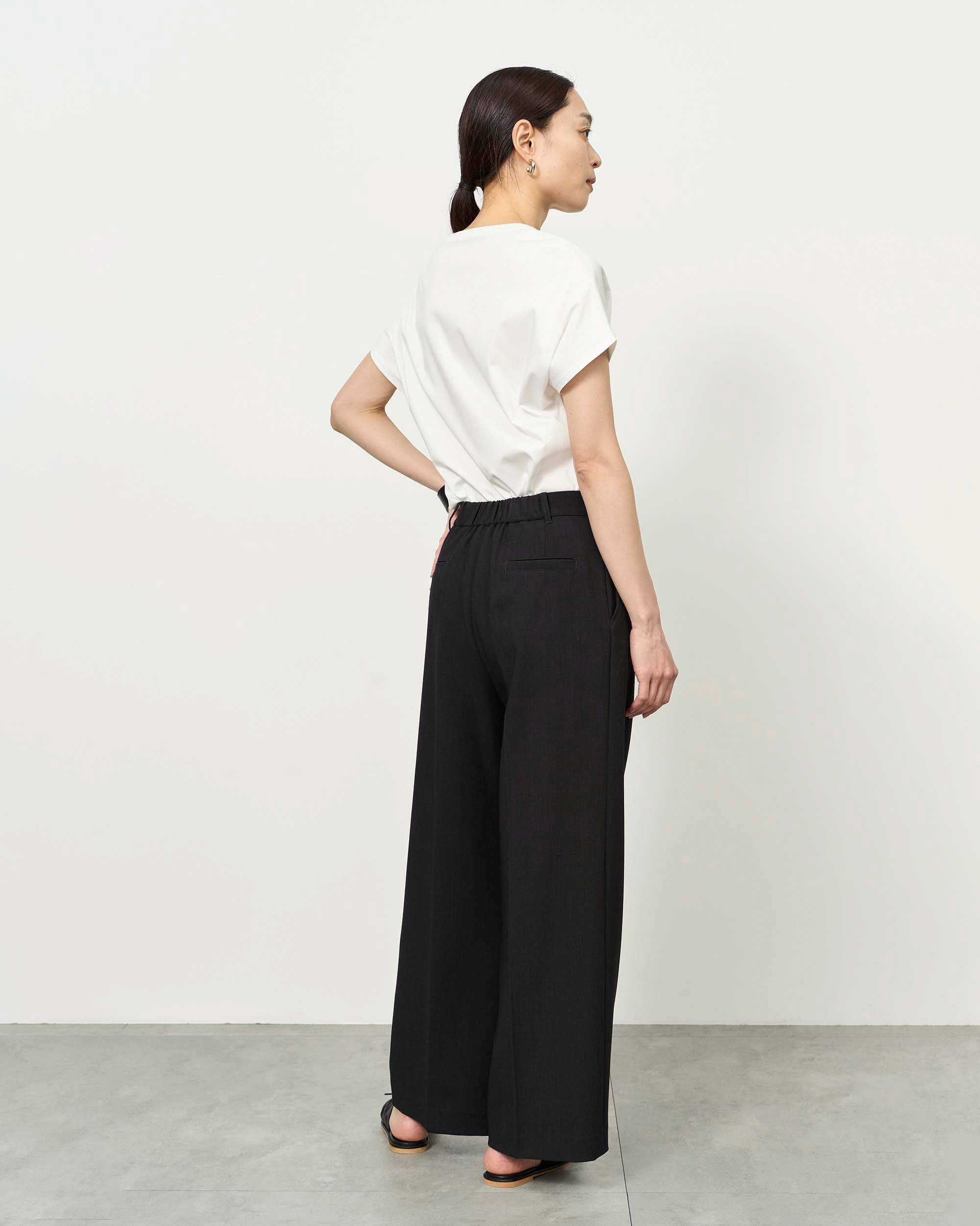 Wool-like Pleated Wide Pants