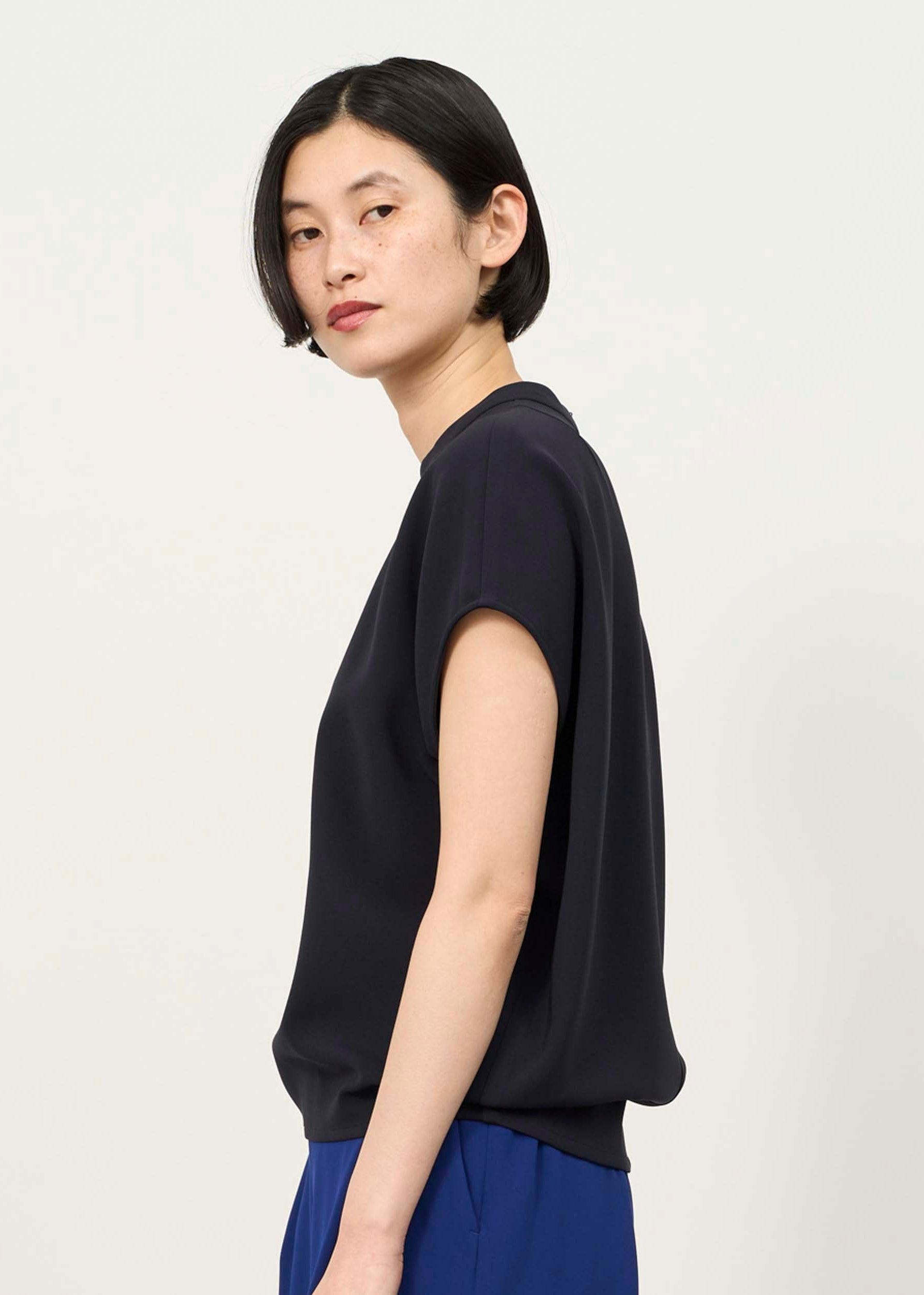 Stand Collar Cocoon Blouse