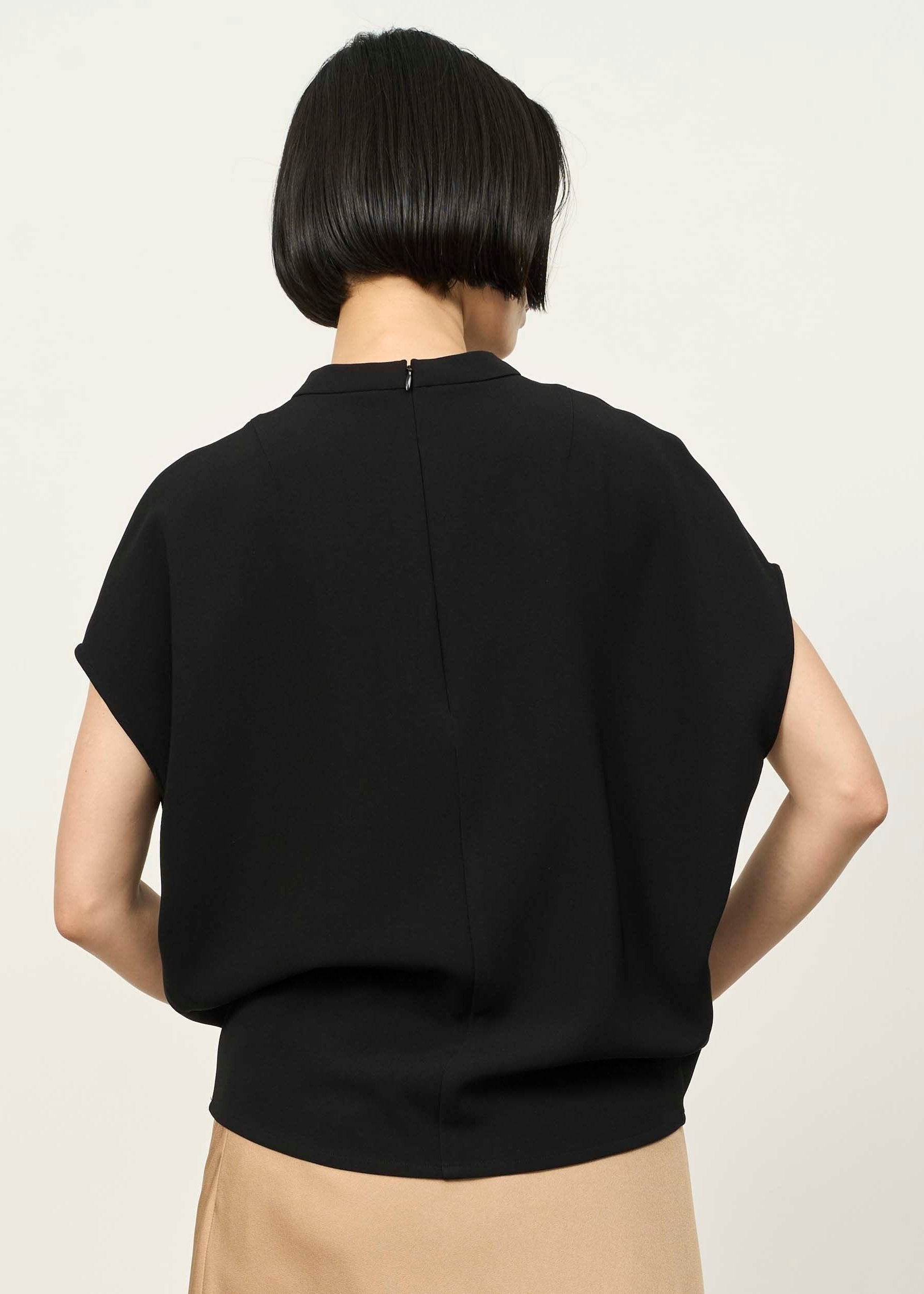 Stand Collar Cocoon Blouse