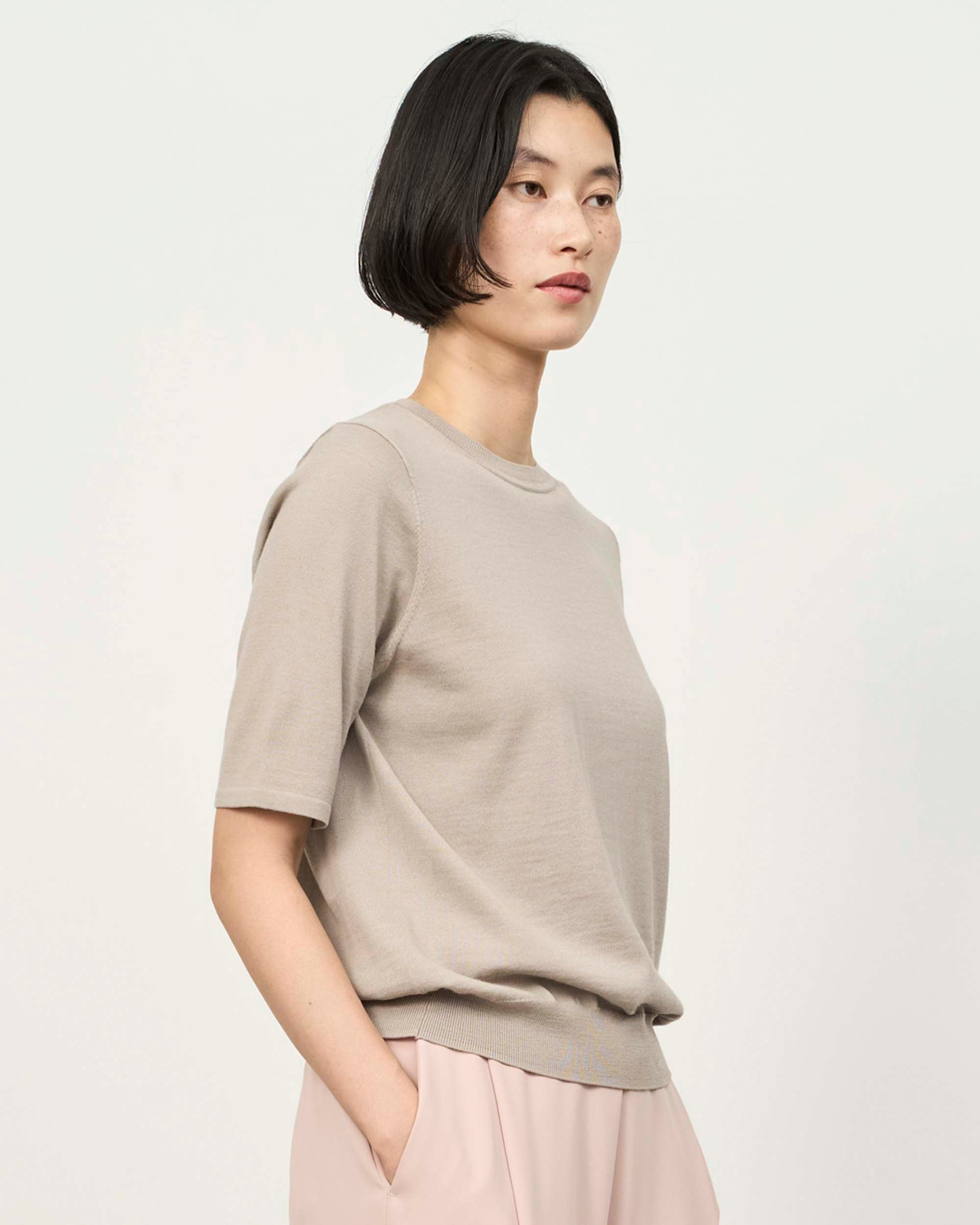 High Gauge Wool Half Sleeve Pullover