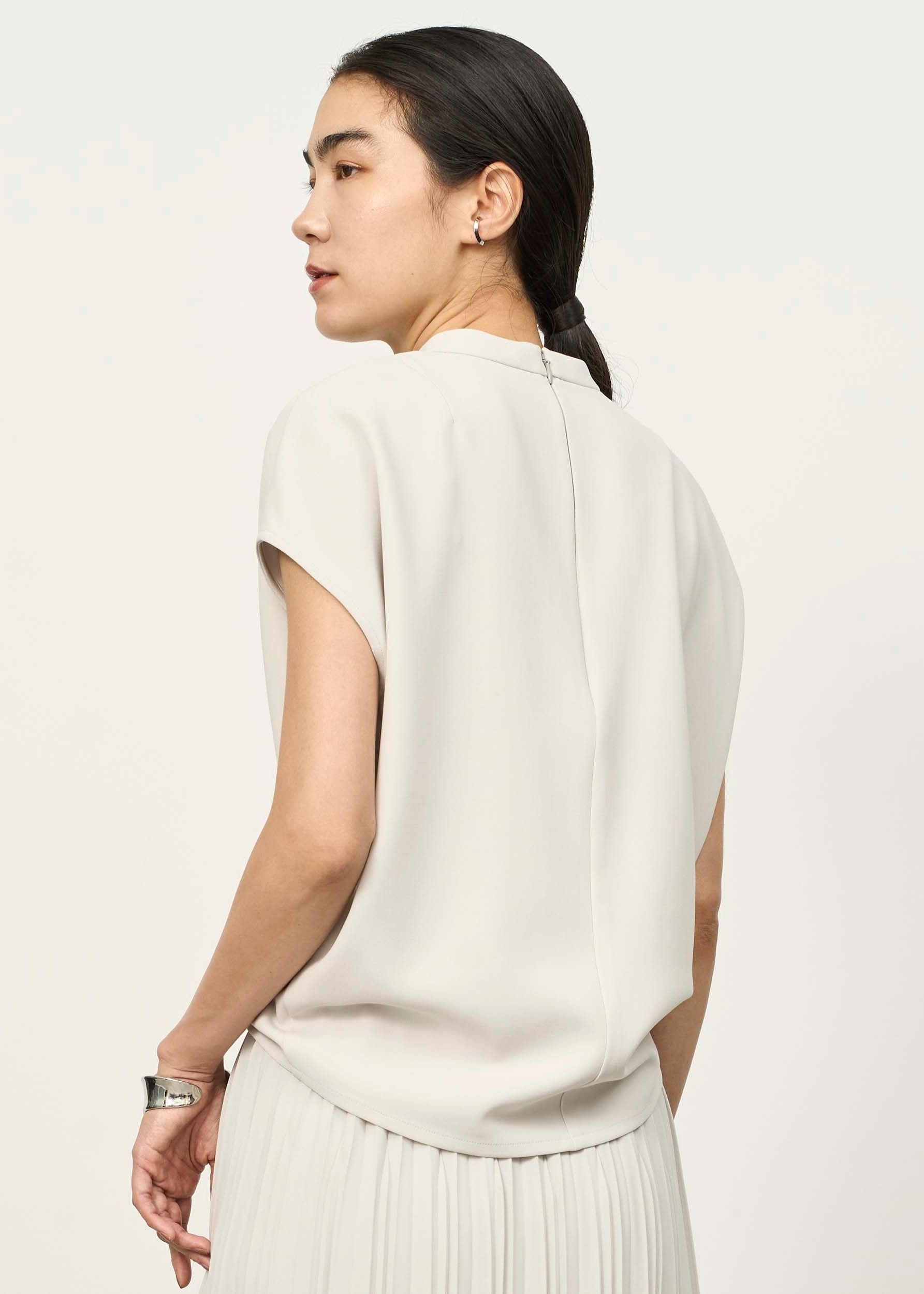 Stand Collar Cocoon Blouse