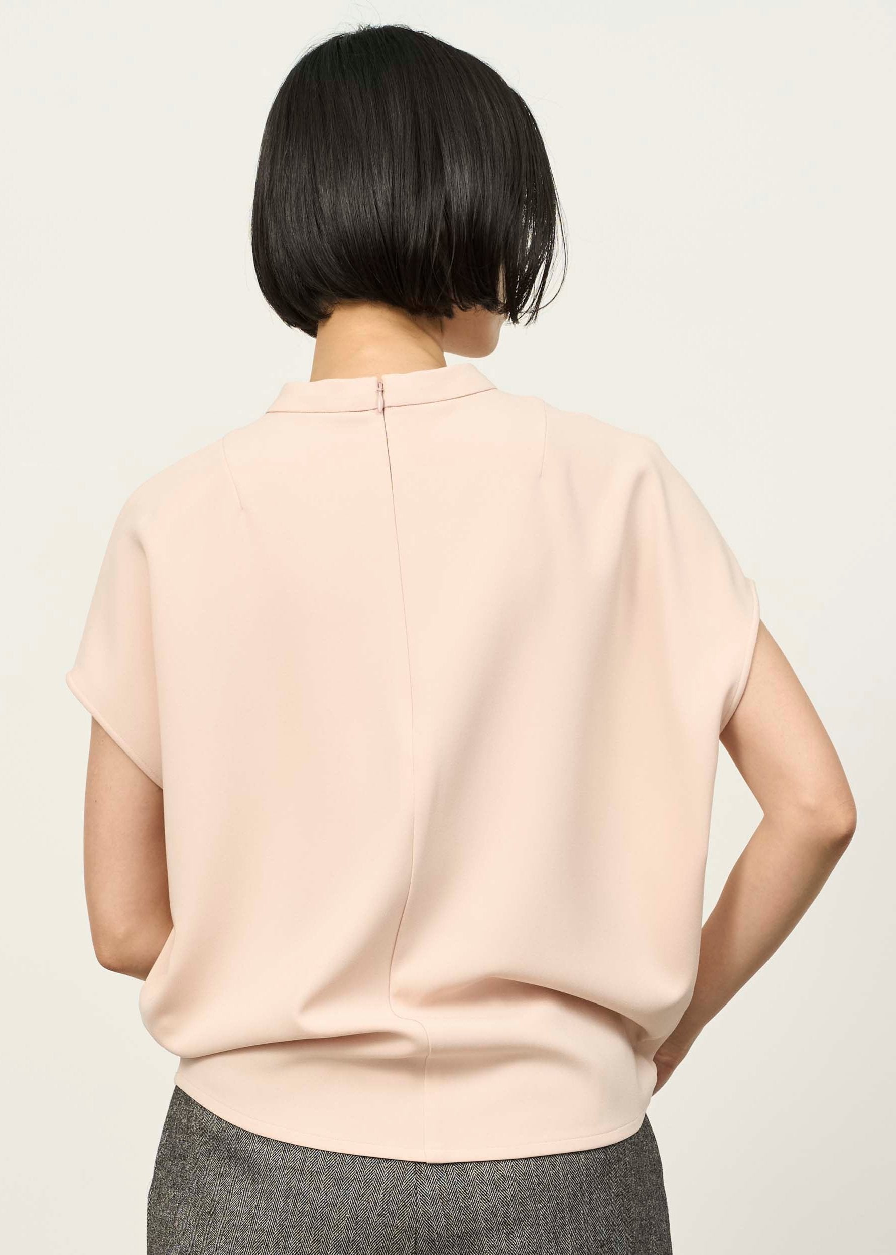 Stand Collar Cocoon Blouse