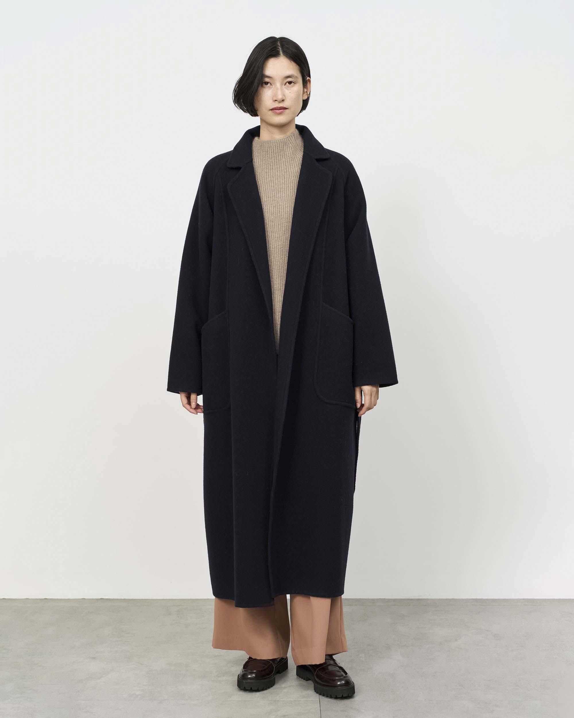 Double-faced Wool Robe Coat