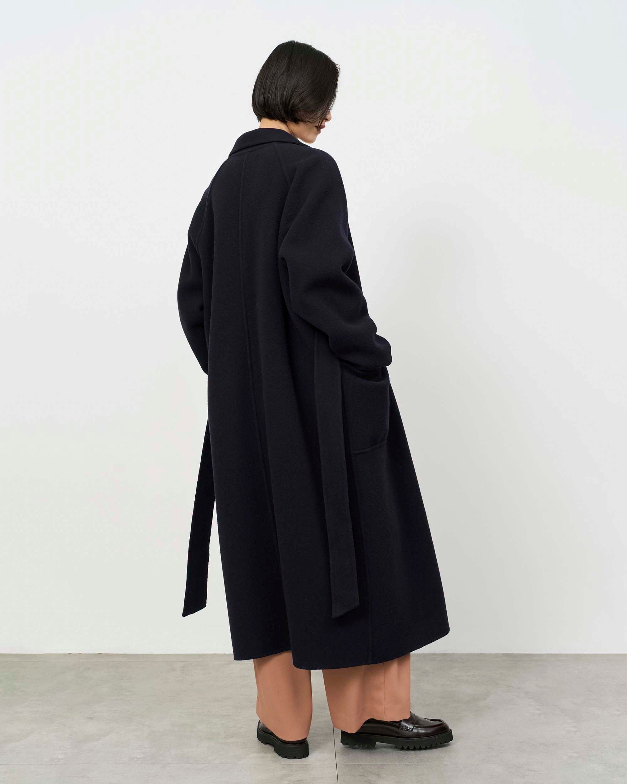 Double-faced Wool Robe Coat