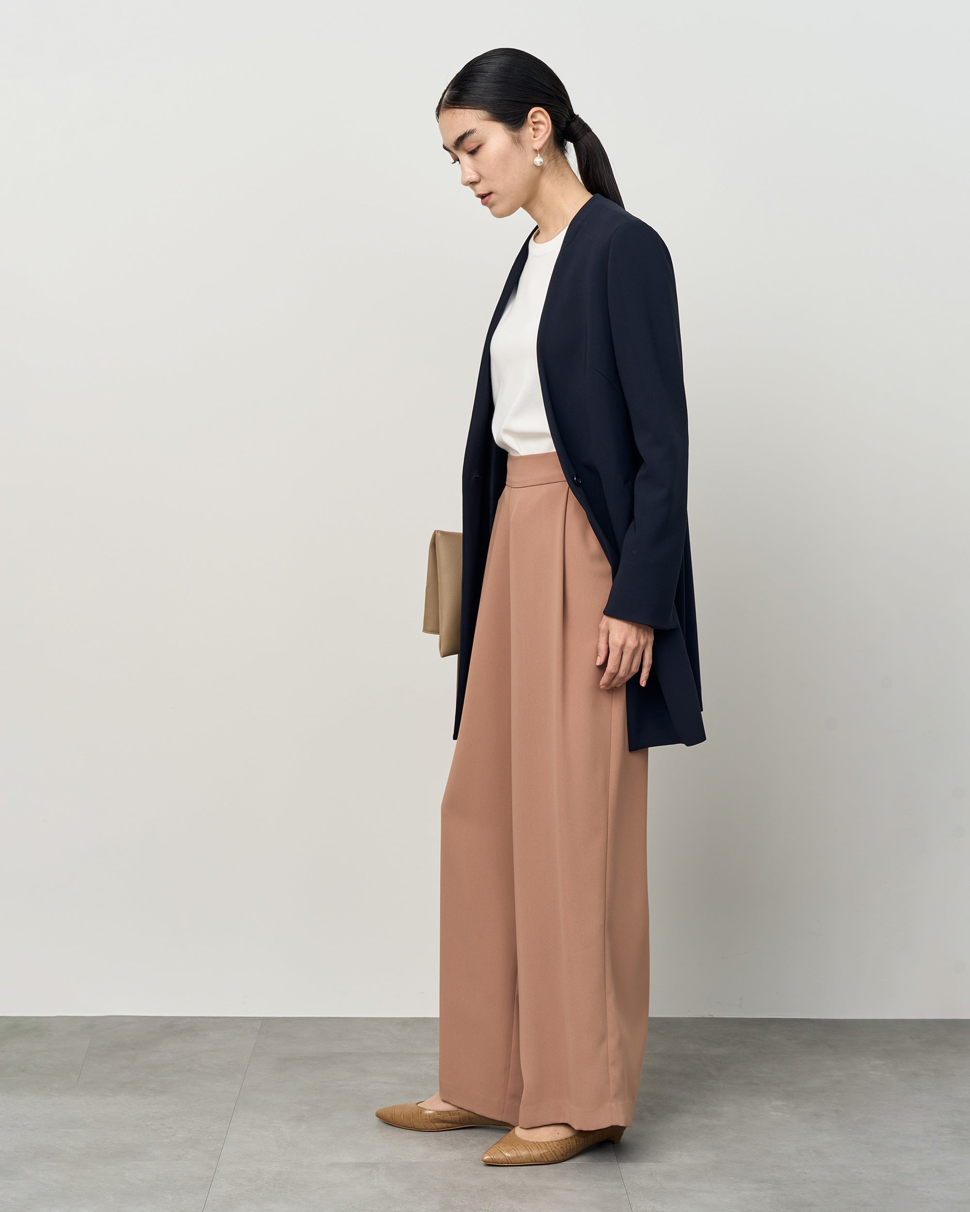 Long Collarless Jacket