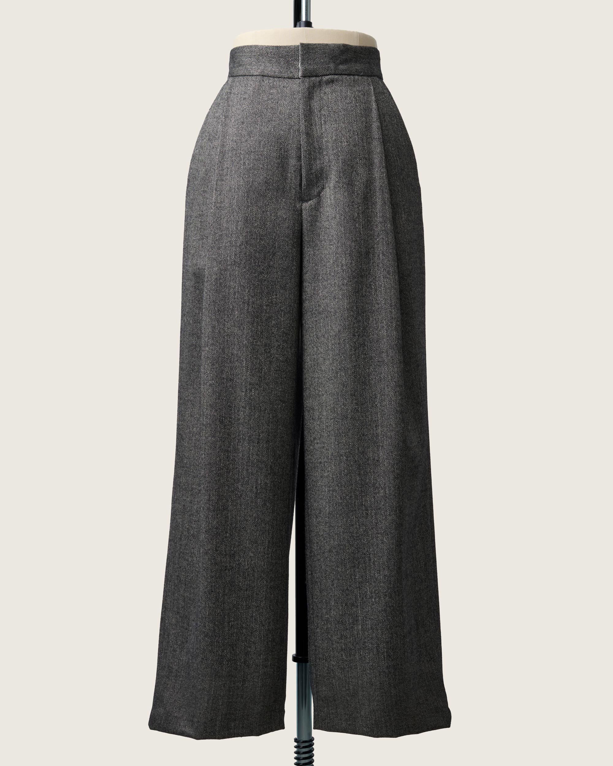 Herringbone Wide Pants