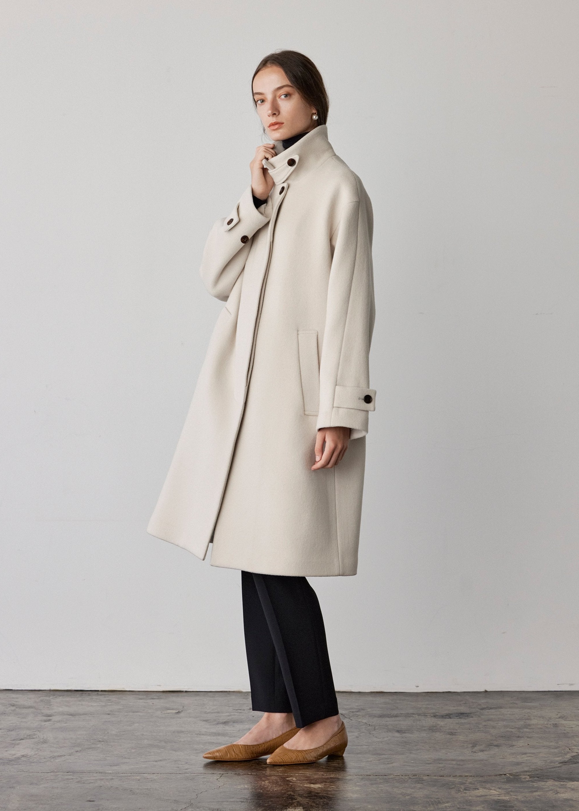 Wool Soutien Collar Coat