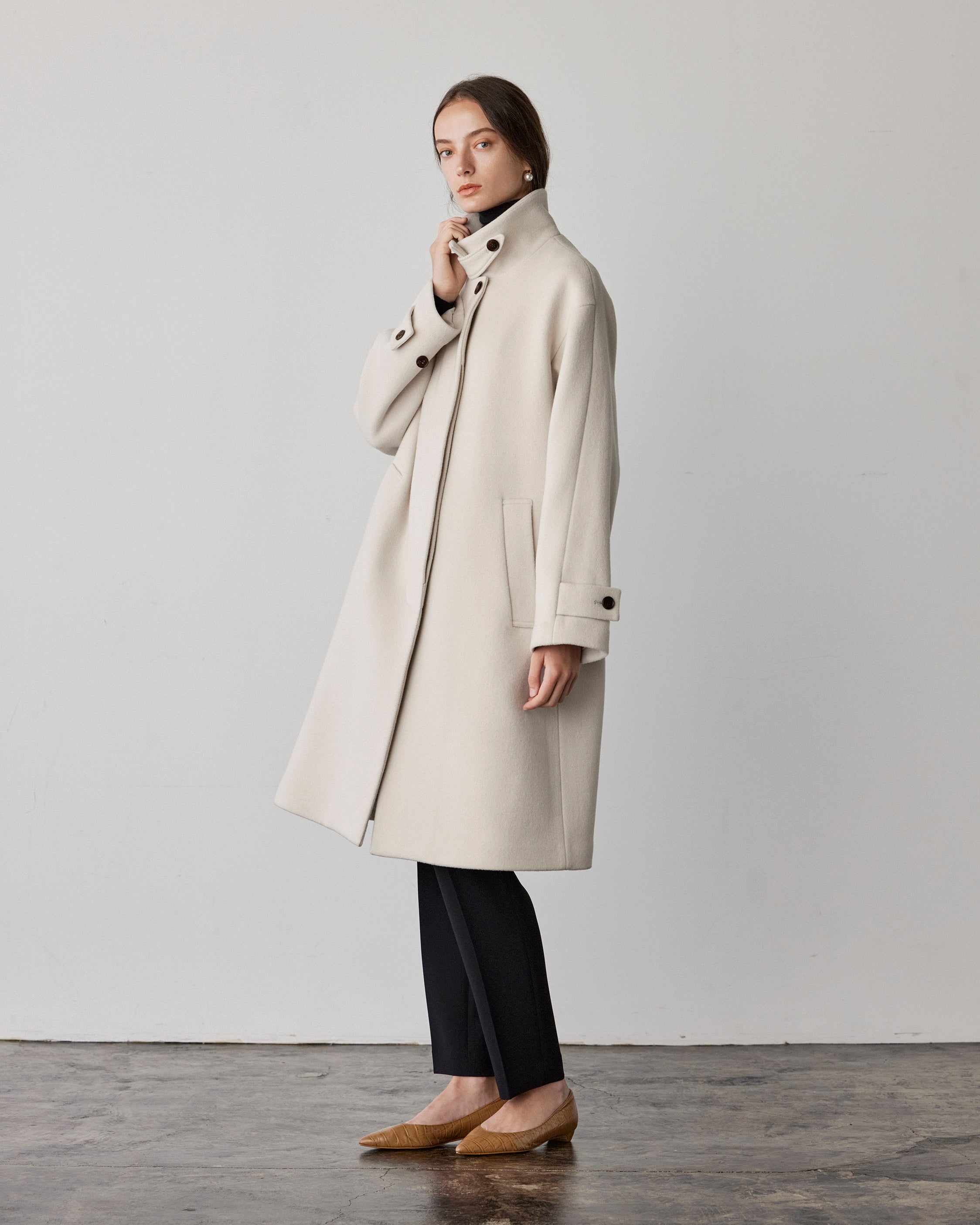 Wool Soutien Collar Coat