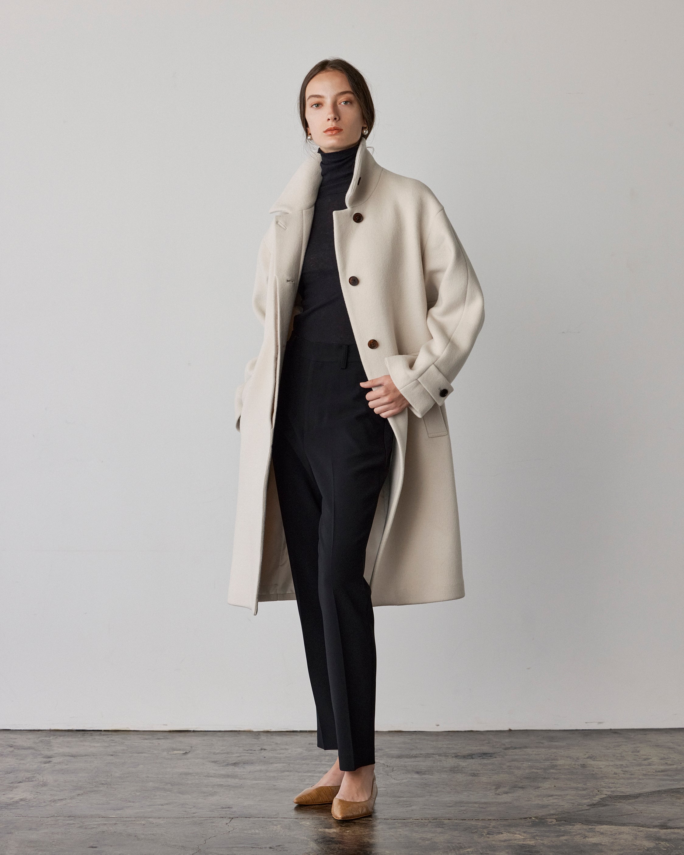 Wool Soutien Collar Coat