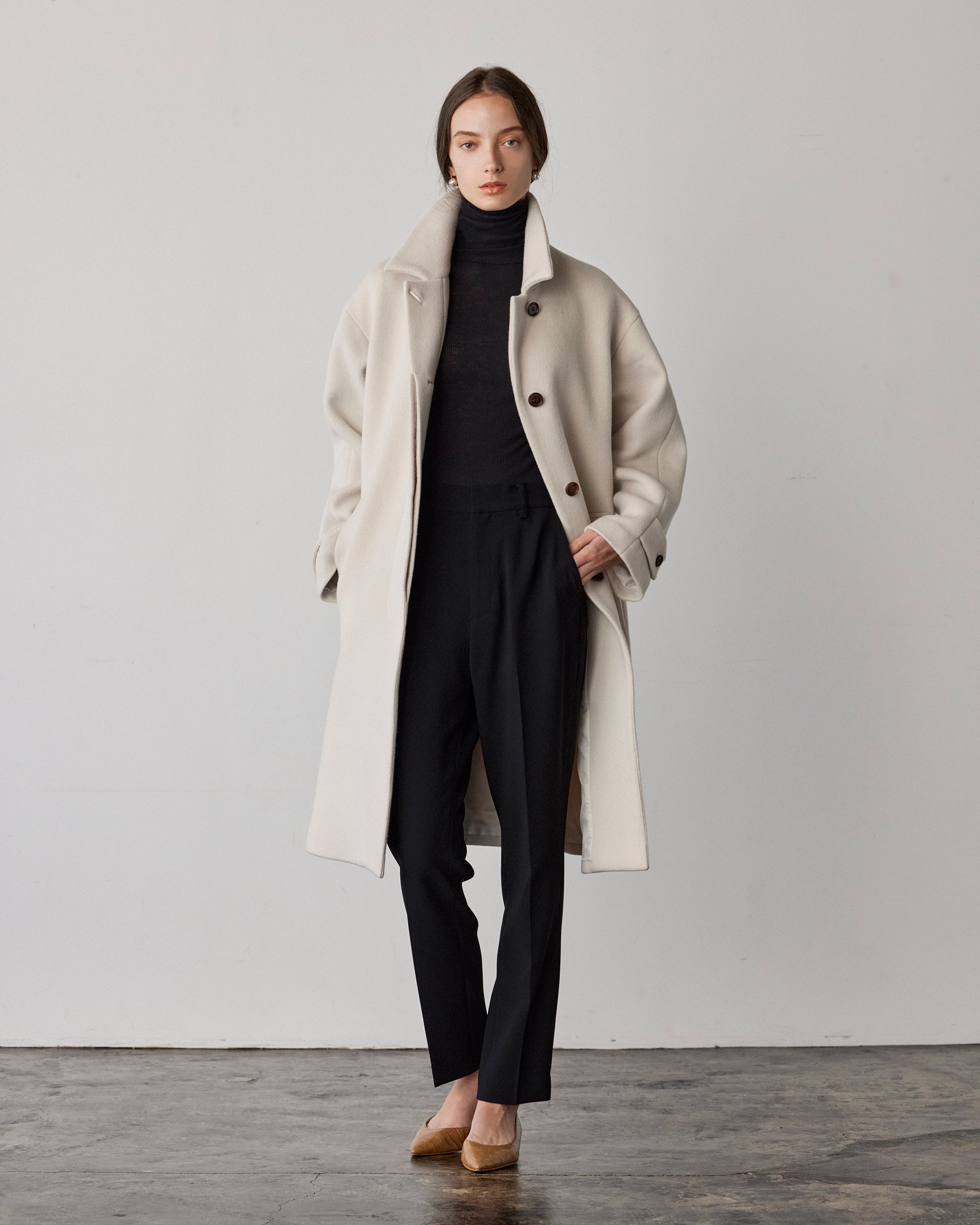 Wool Soutien Collar Coat