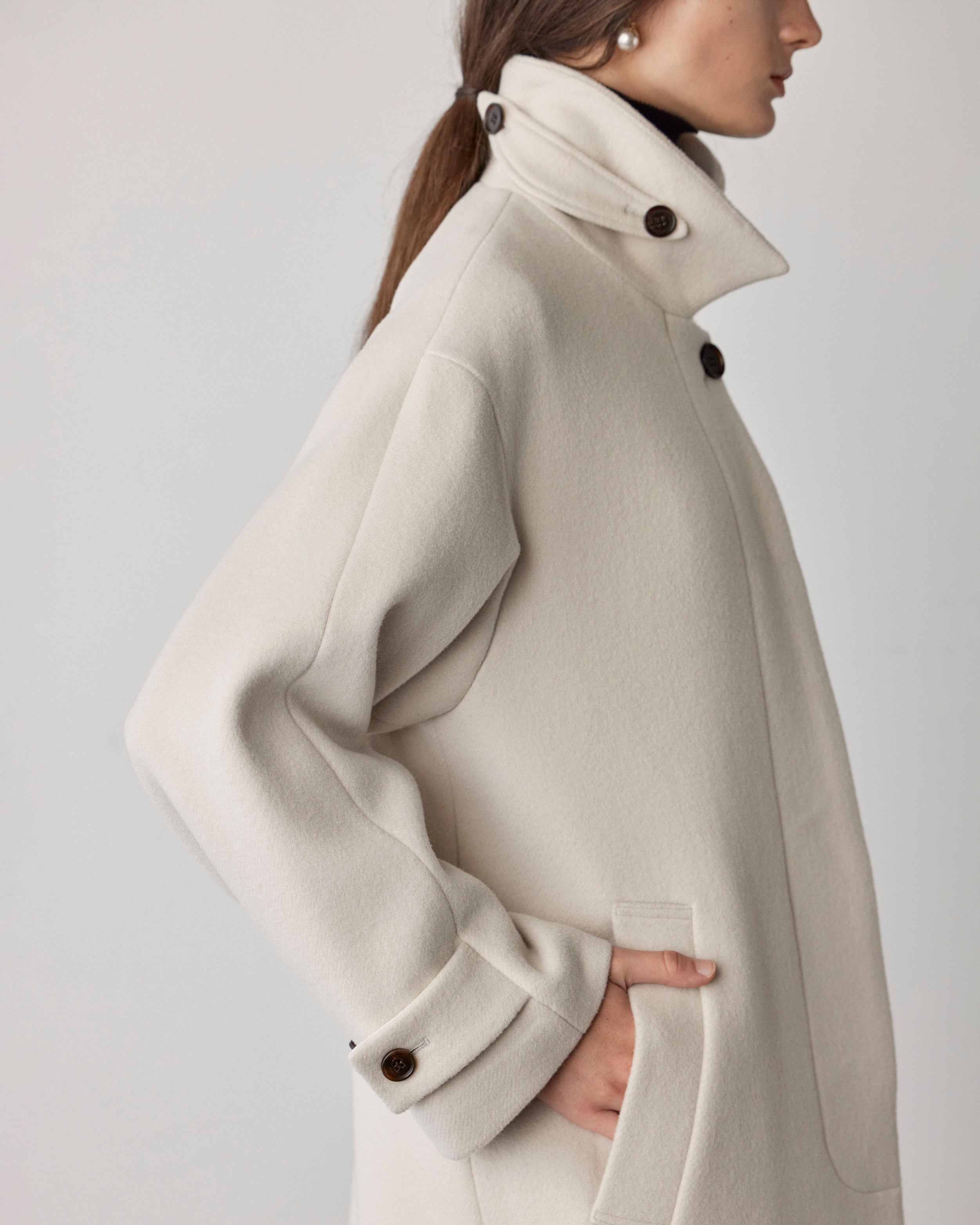 Wool Soutien Collar Coat