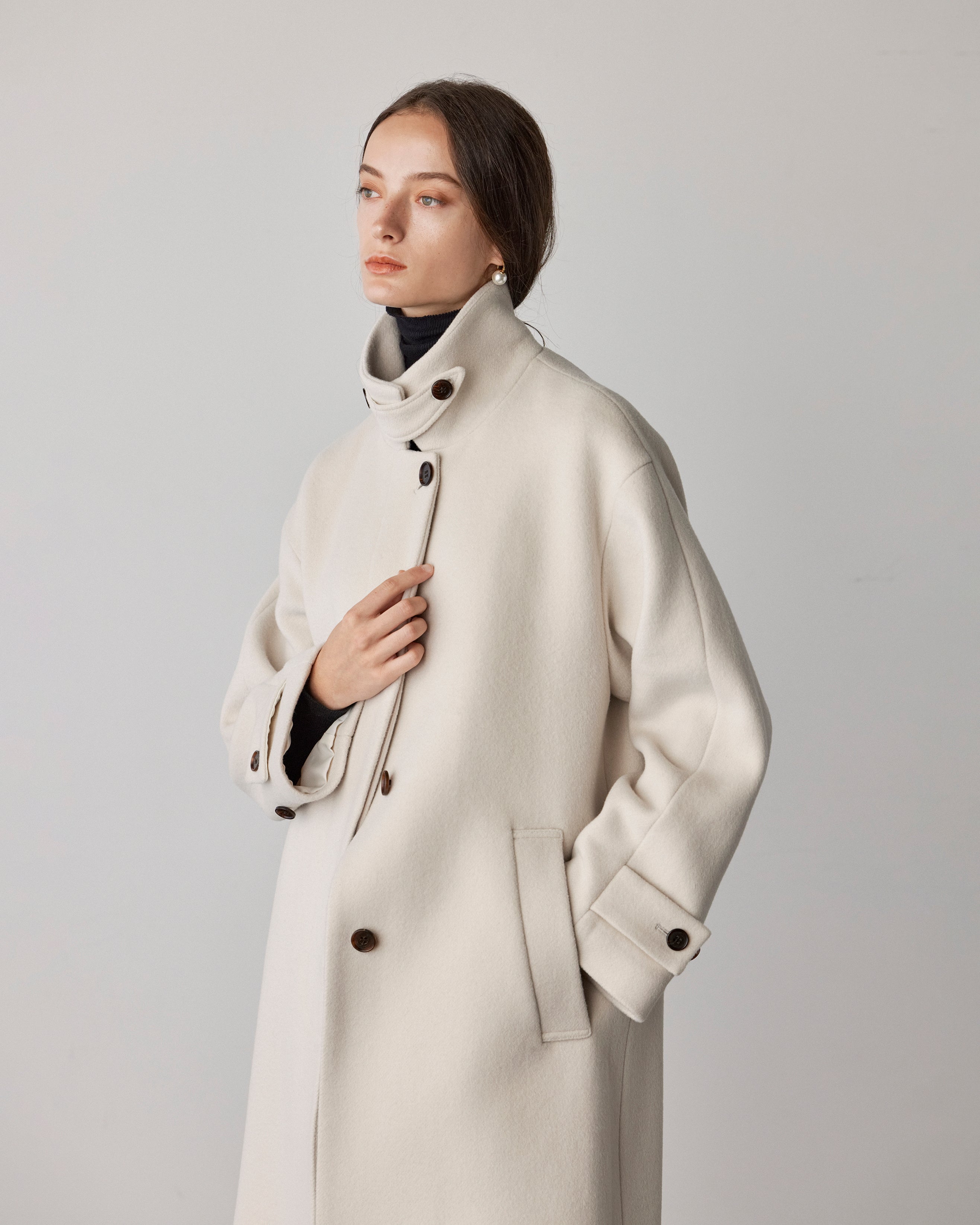 Wool Soutien Collar Coat