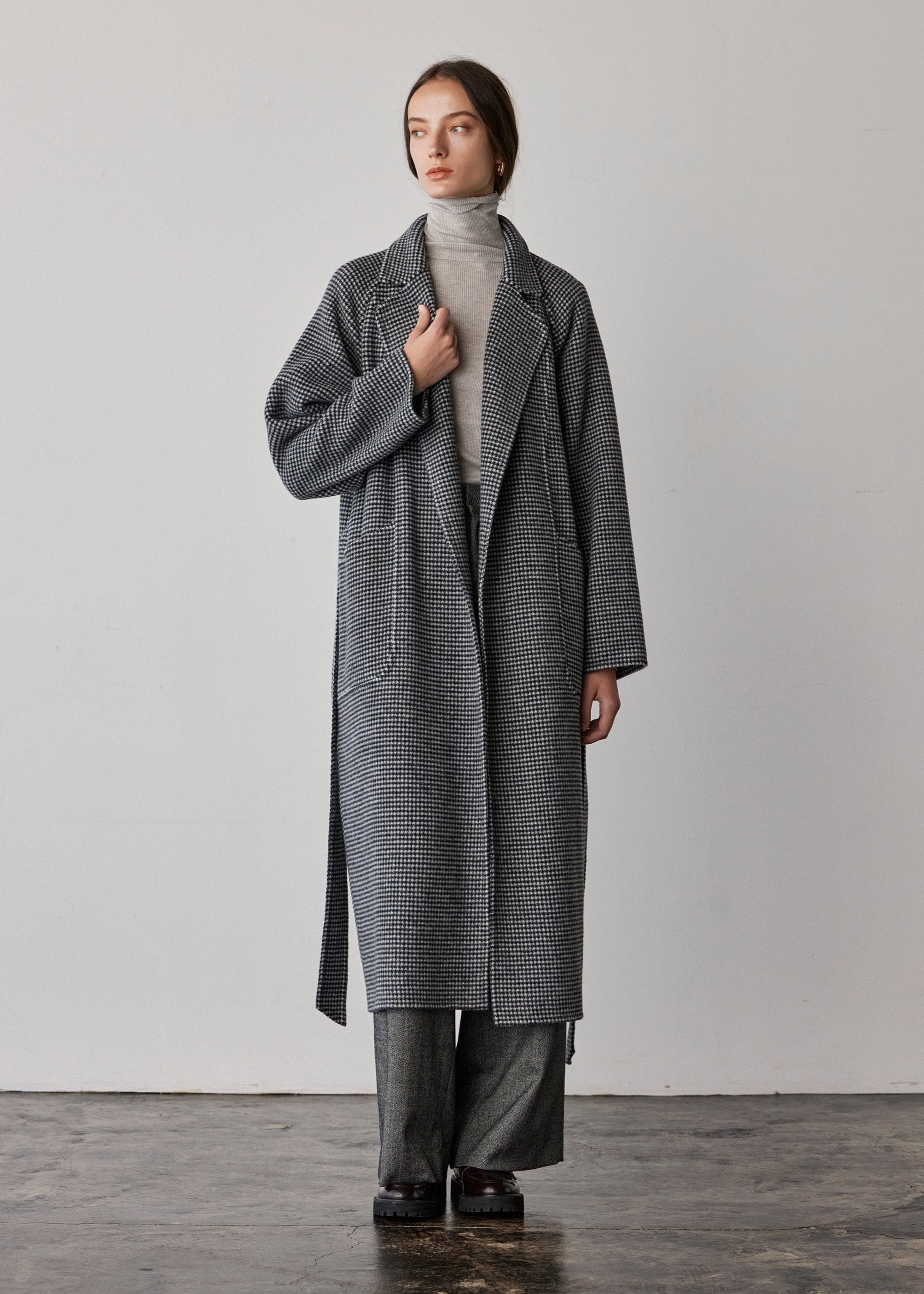 Double-faced Wool Robe Coat