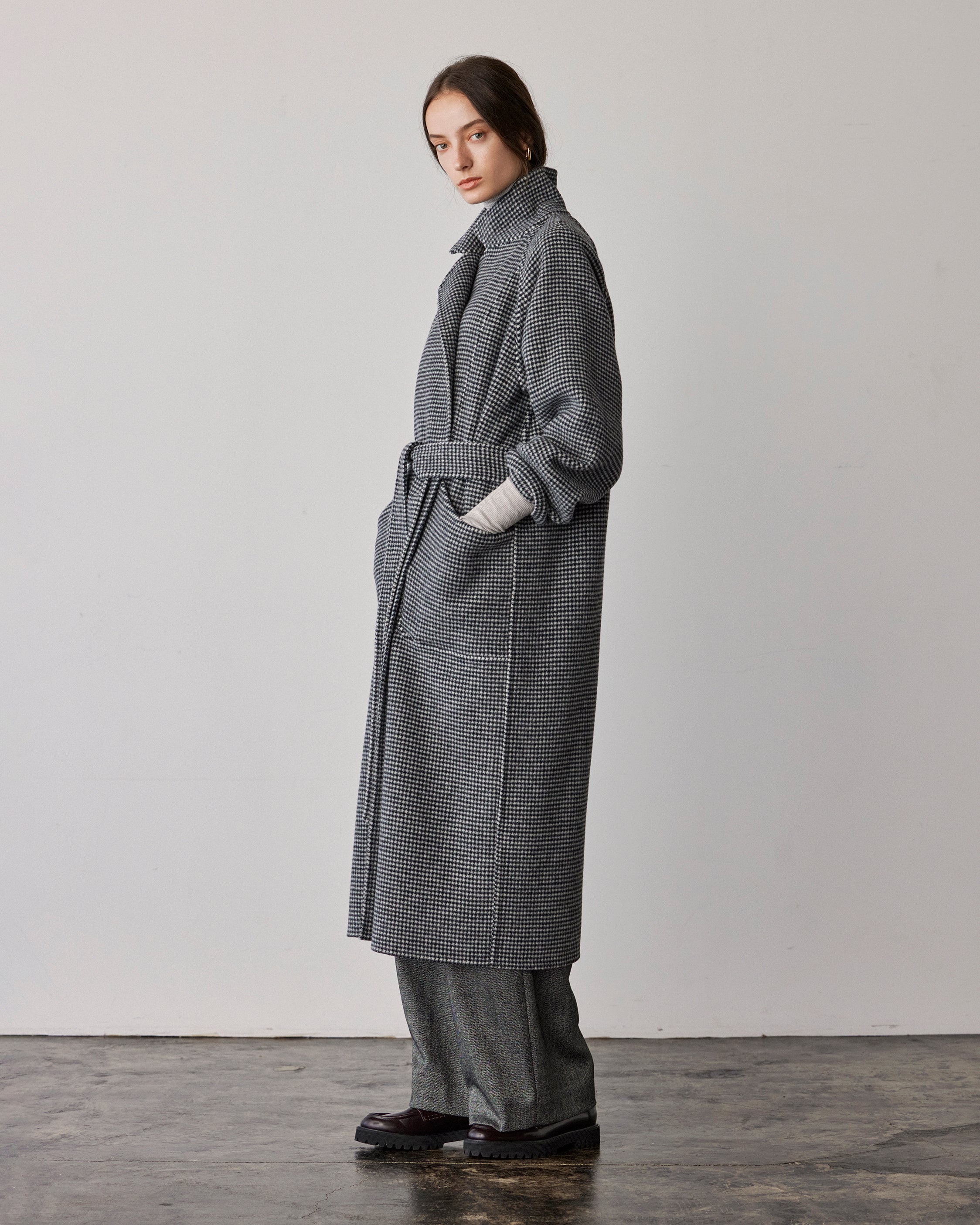 Double-faced Wool Robe Coat