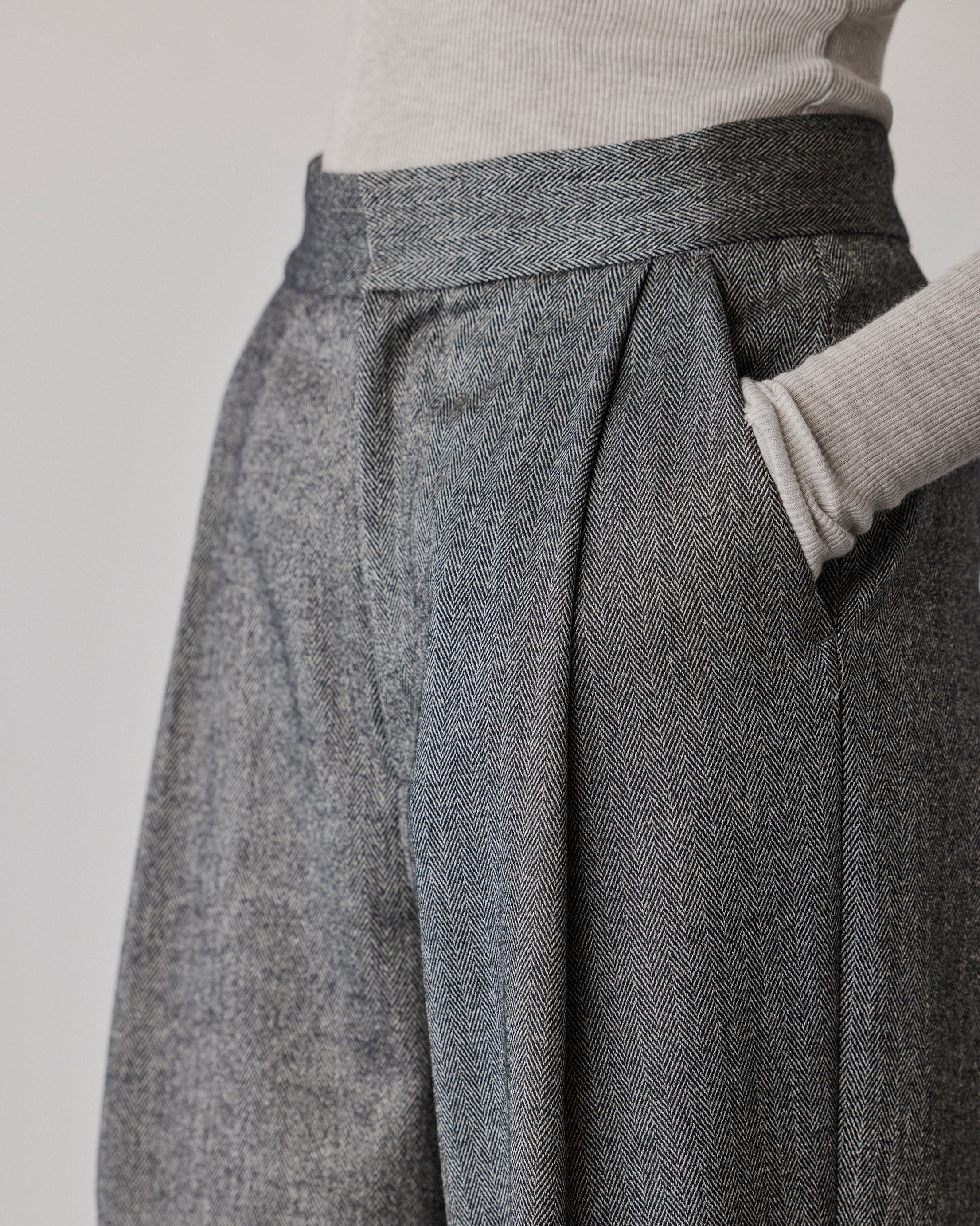 Herringbone Wide Pants