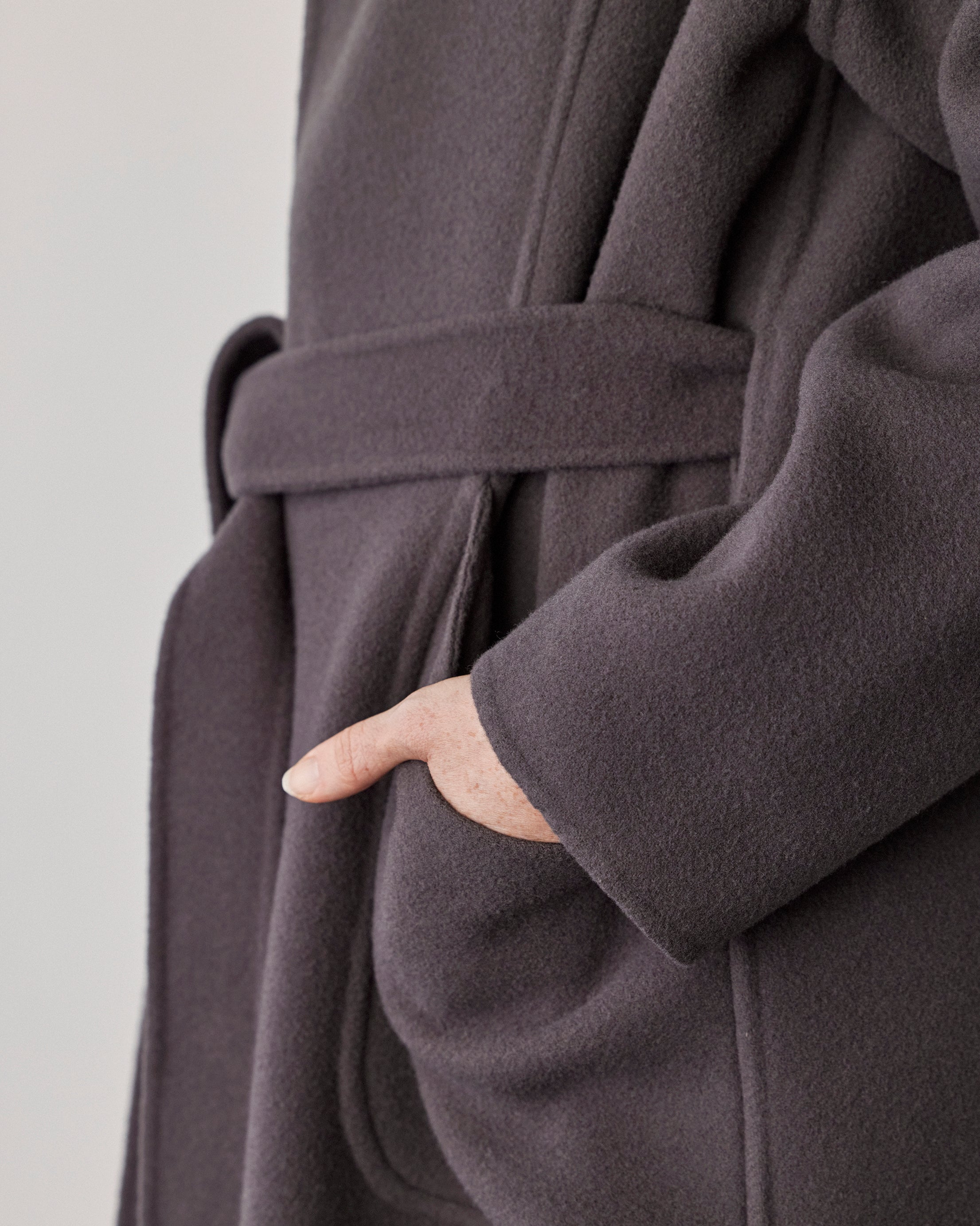 Double-faced Wool Robe Coat