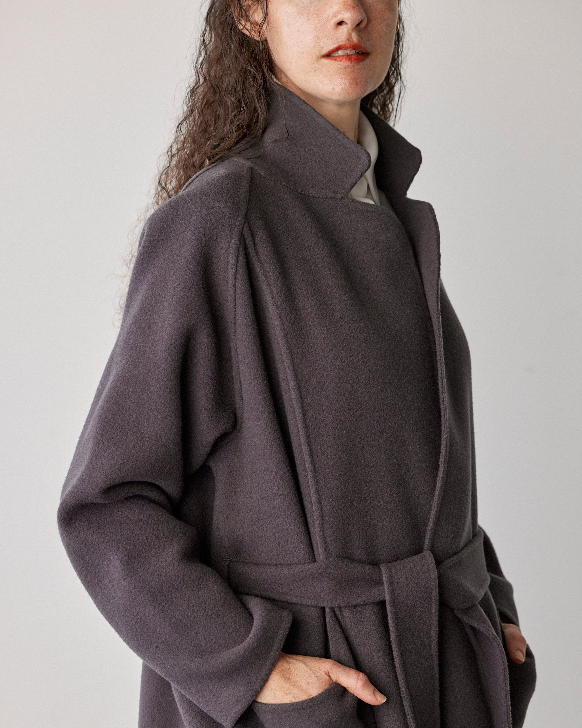 Double-faced Wool Robe Coat