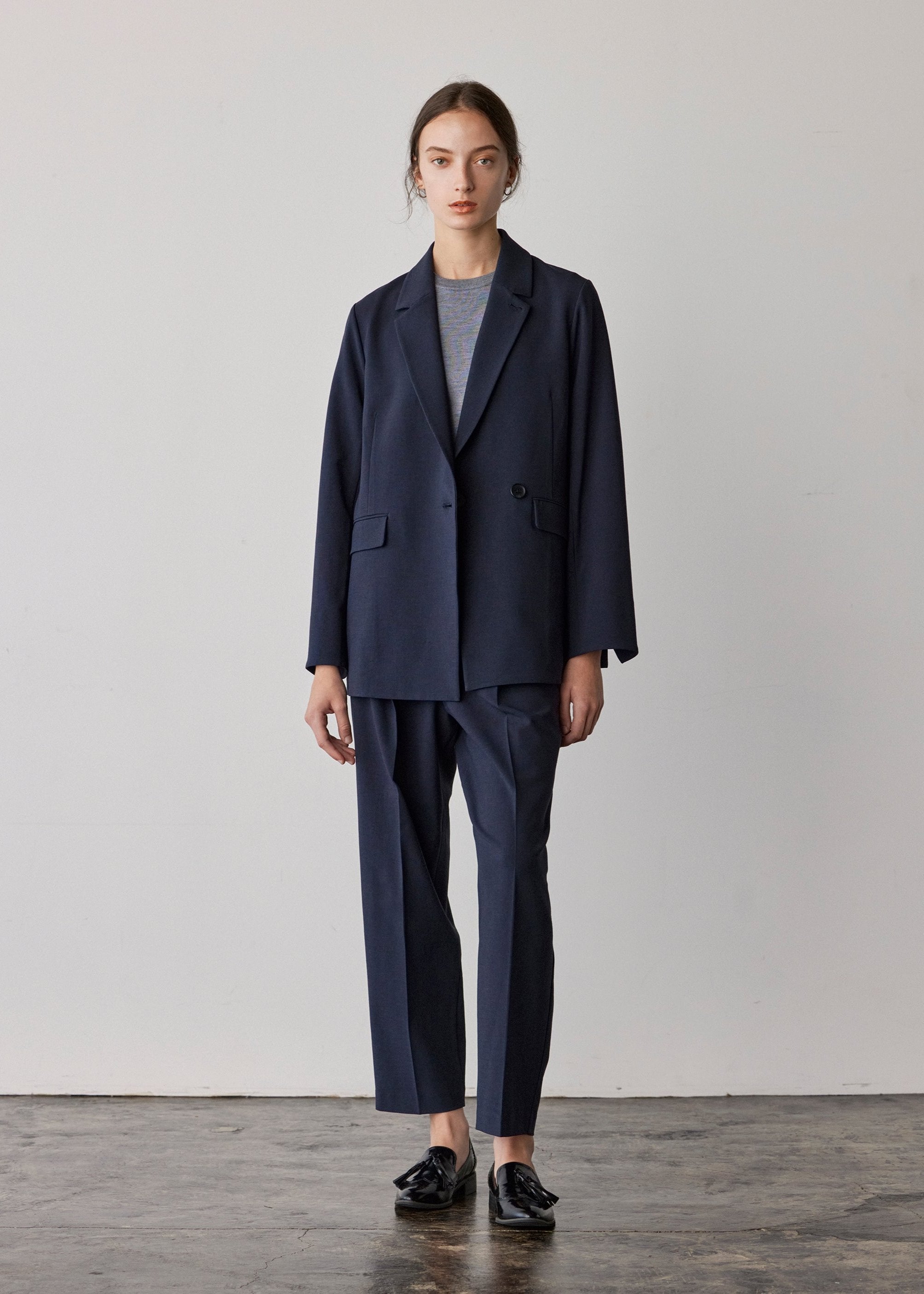 Wool-Like Stretch Semi-Double Jacket