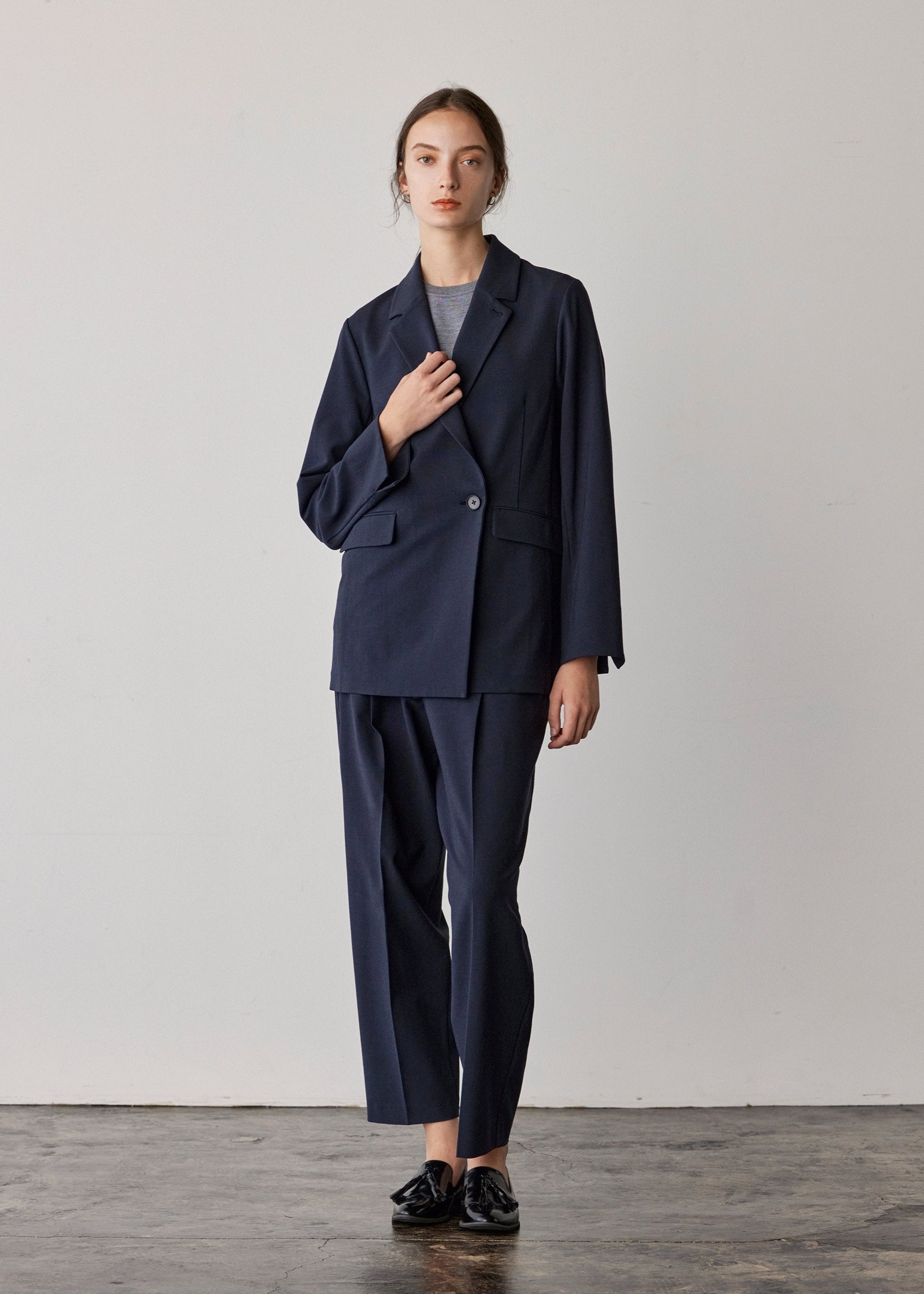 Wool-Like Stretch Semi-Double Jacket