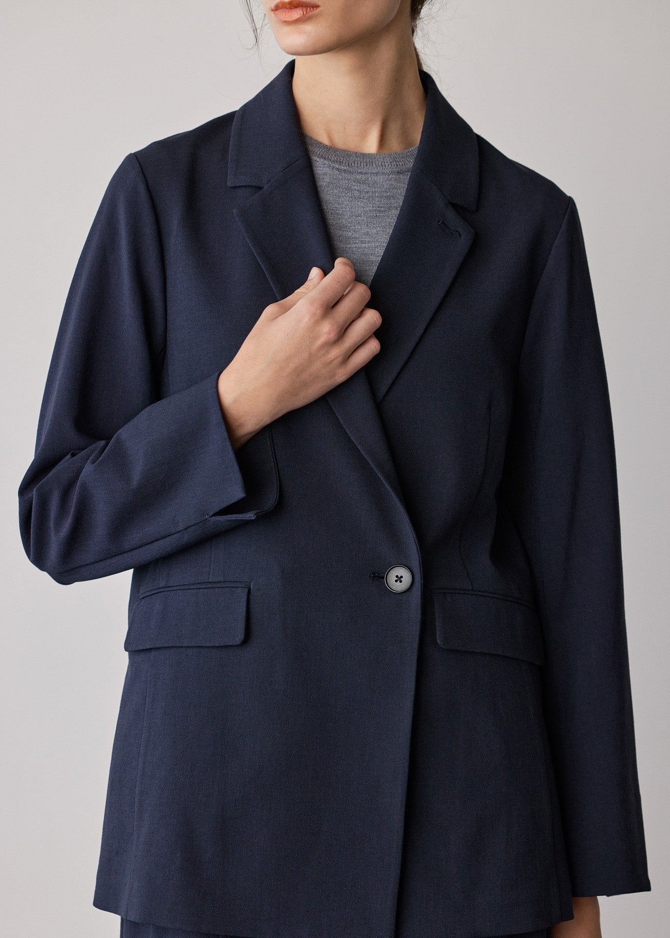 Wool-Like Stretch Semi-Double Jacket