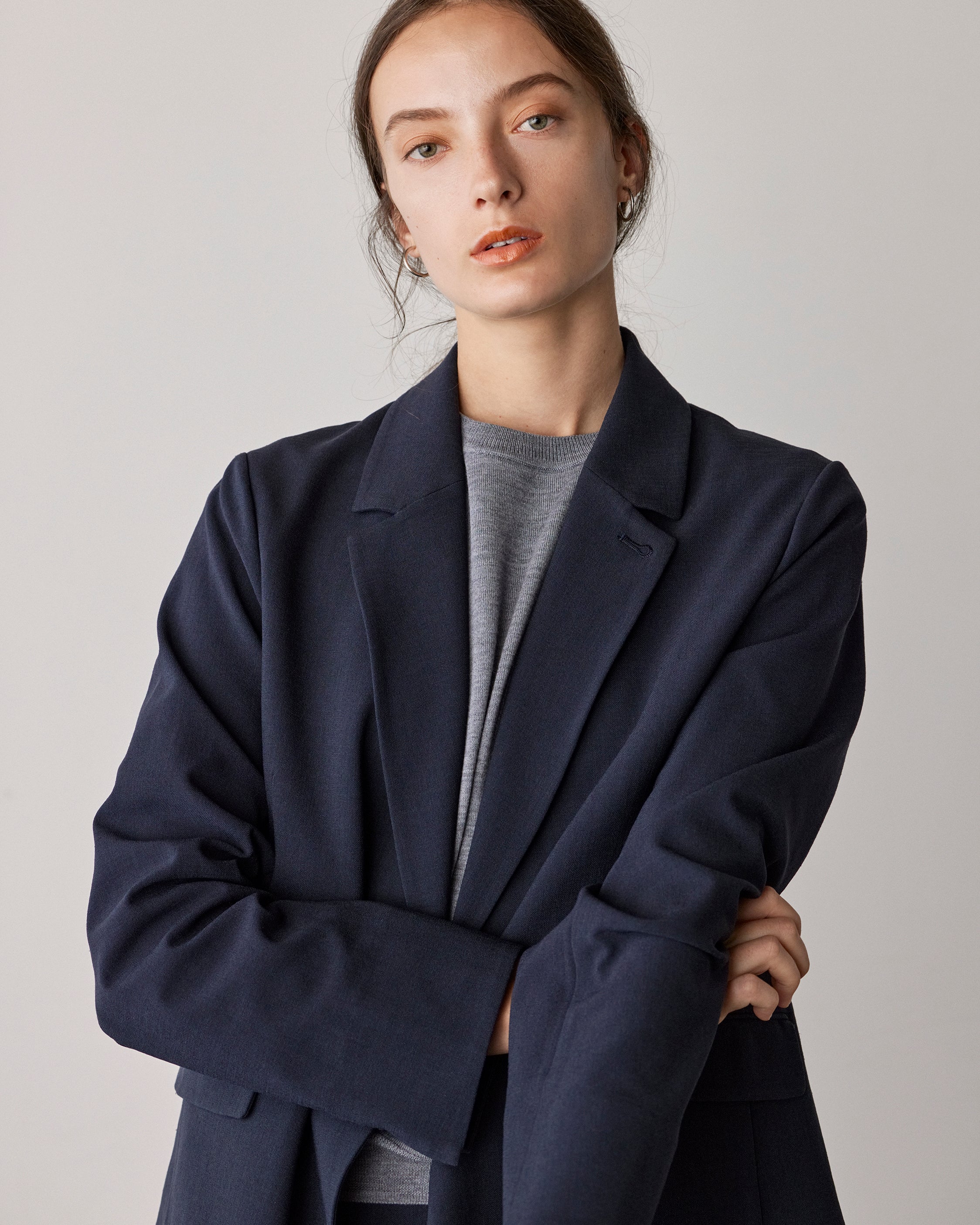 Wool-Like Stretch Semi-Double Jacket