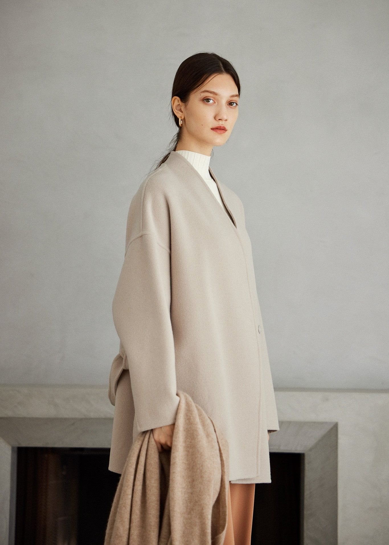 Double-faced Wool Midi Coat