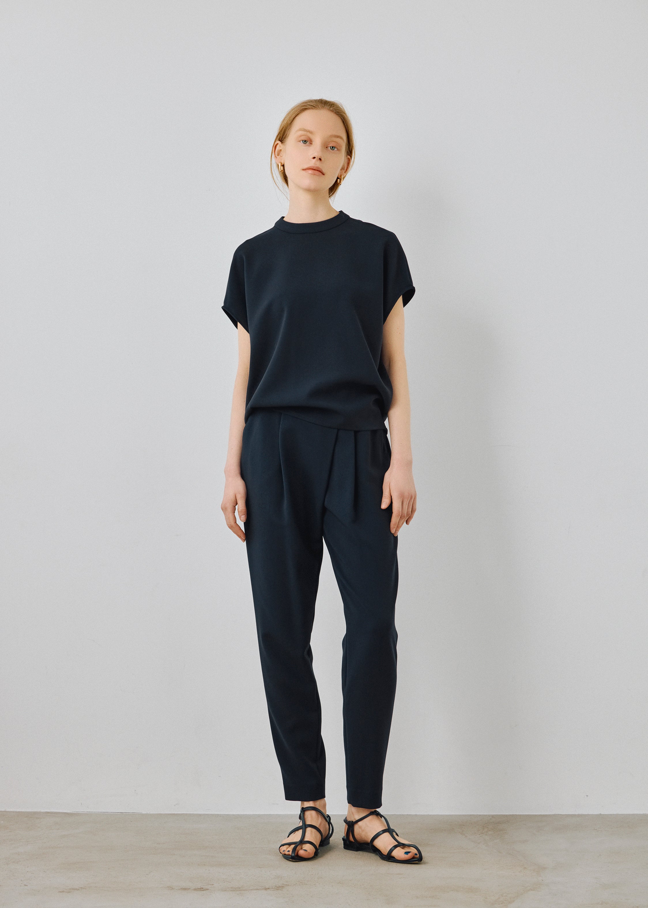 Stand Collar Cocoon Blouse