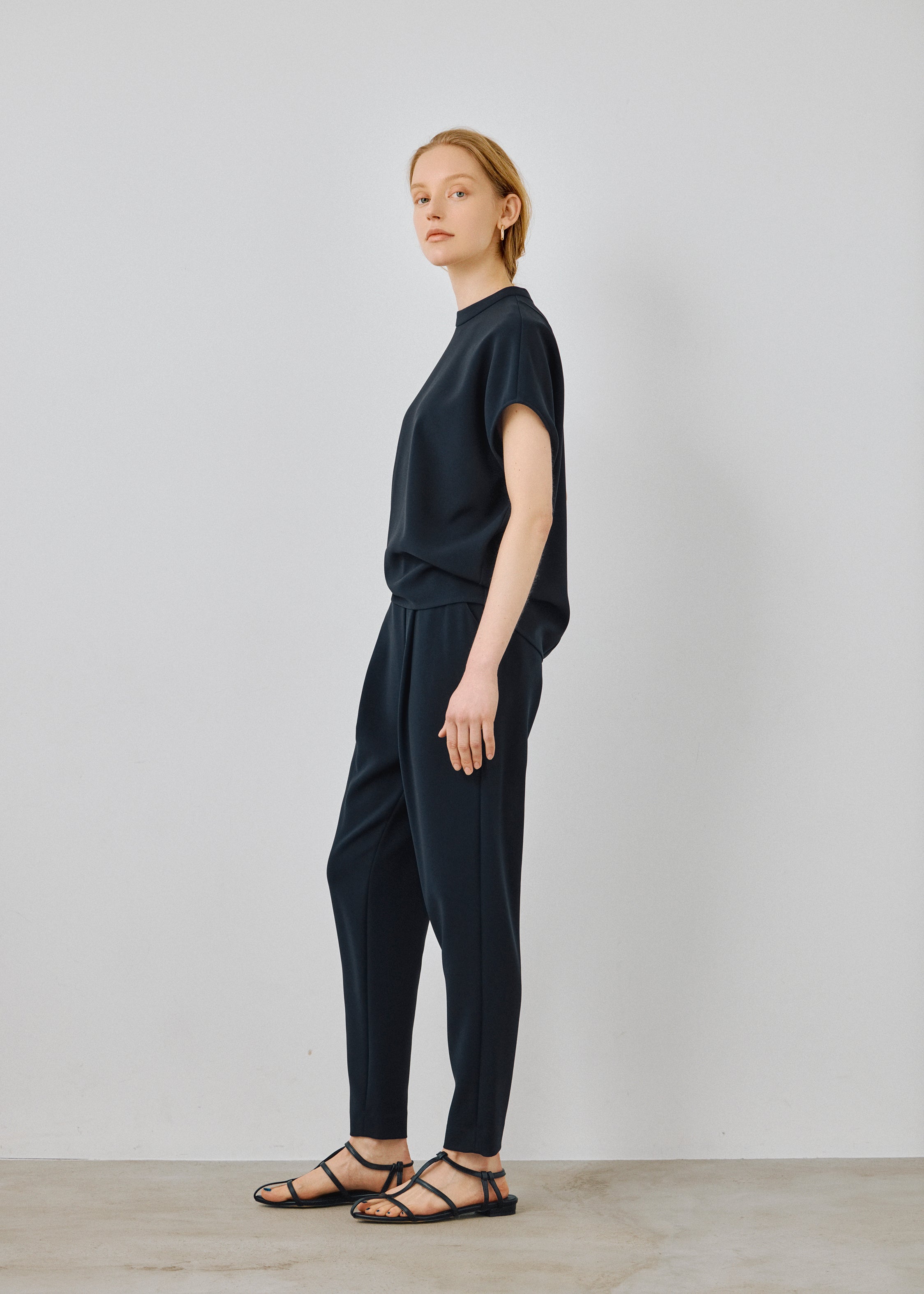 Stand Collar Cocoon Blouse