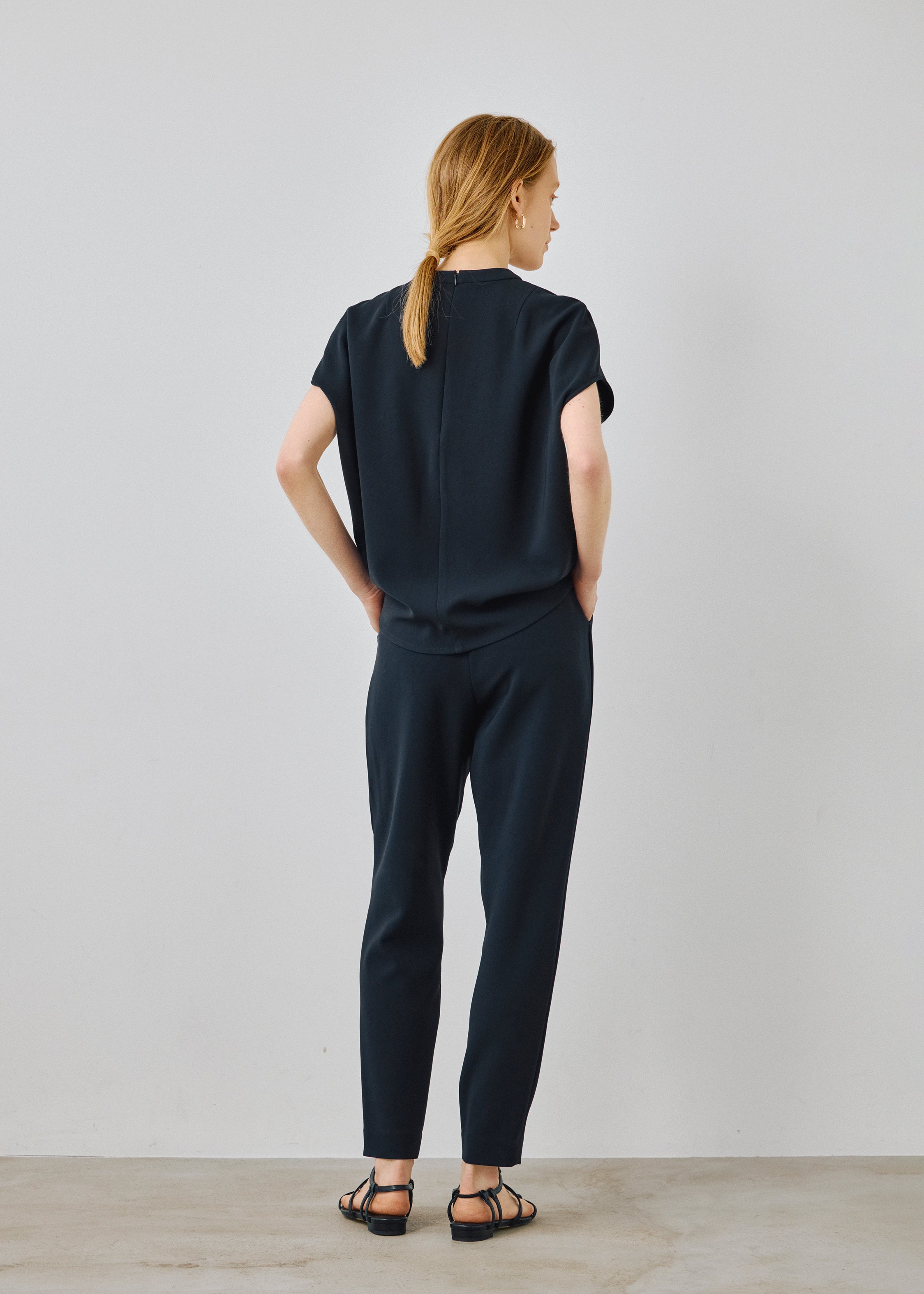 Stand Collar Cocoon Blouse