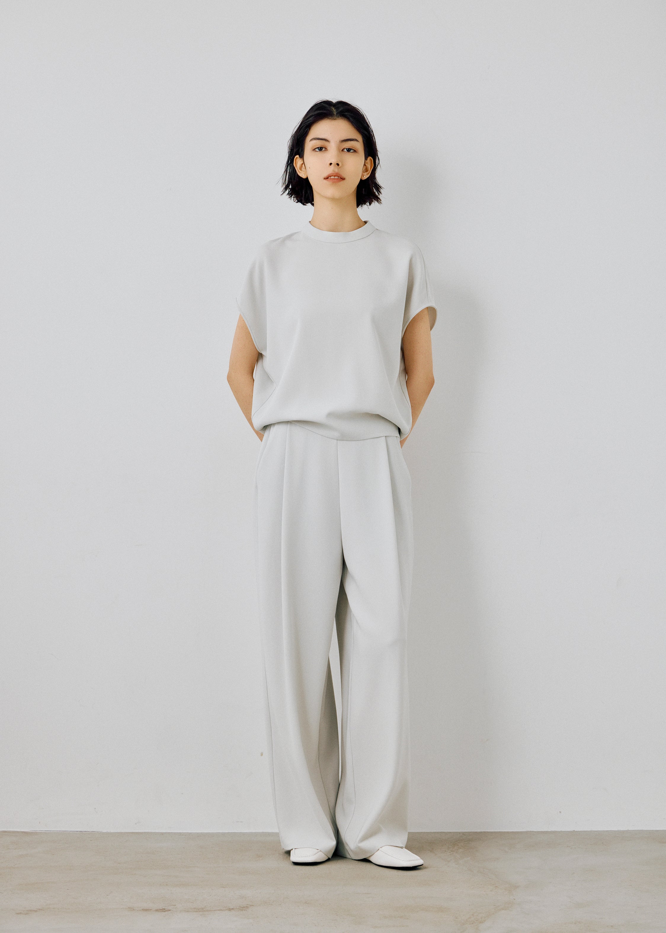 Stand Collar Cocoon Blouse