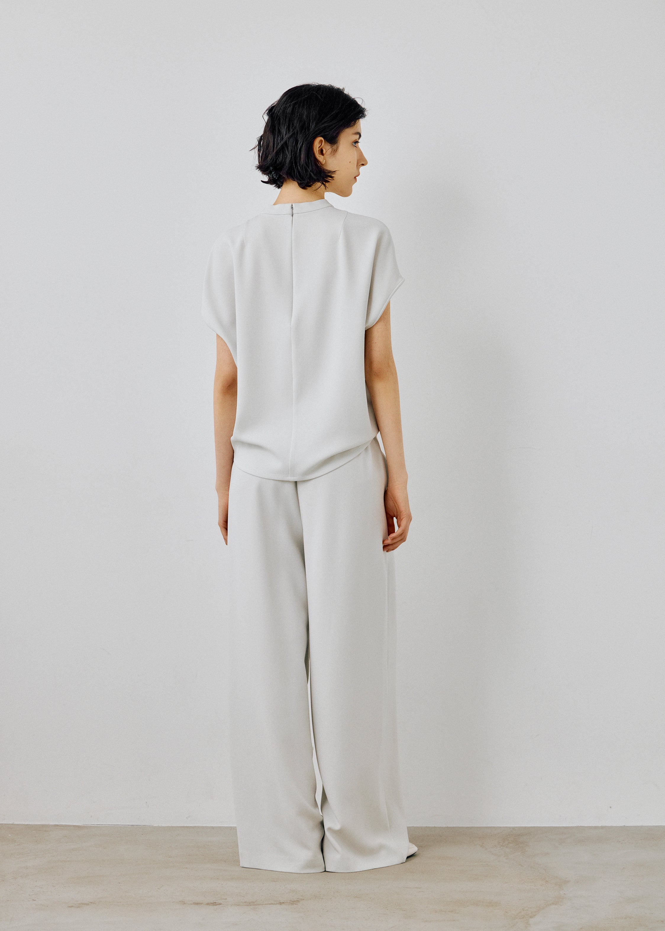 Stand Collar Cocoon Blouse