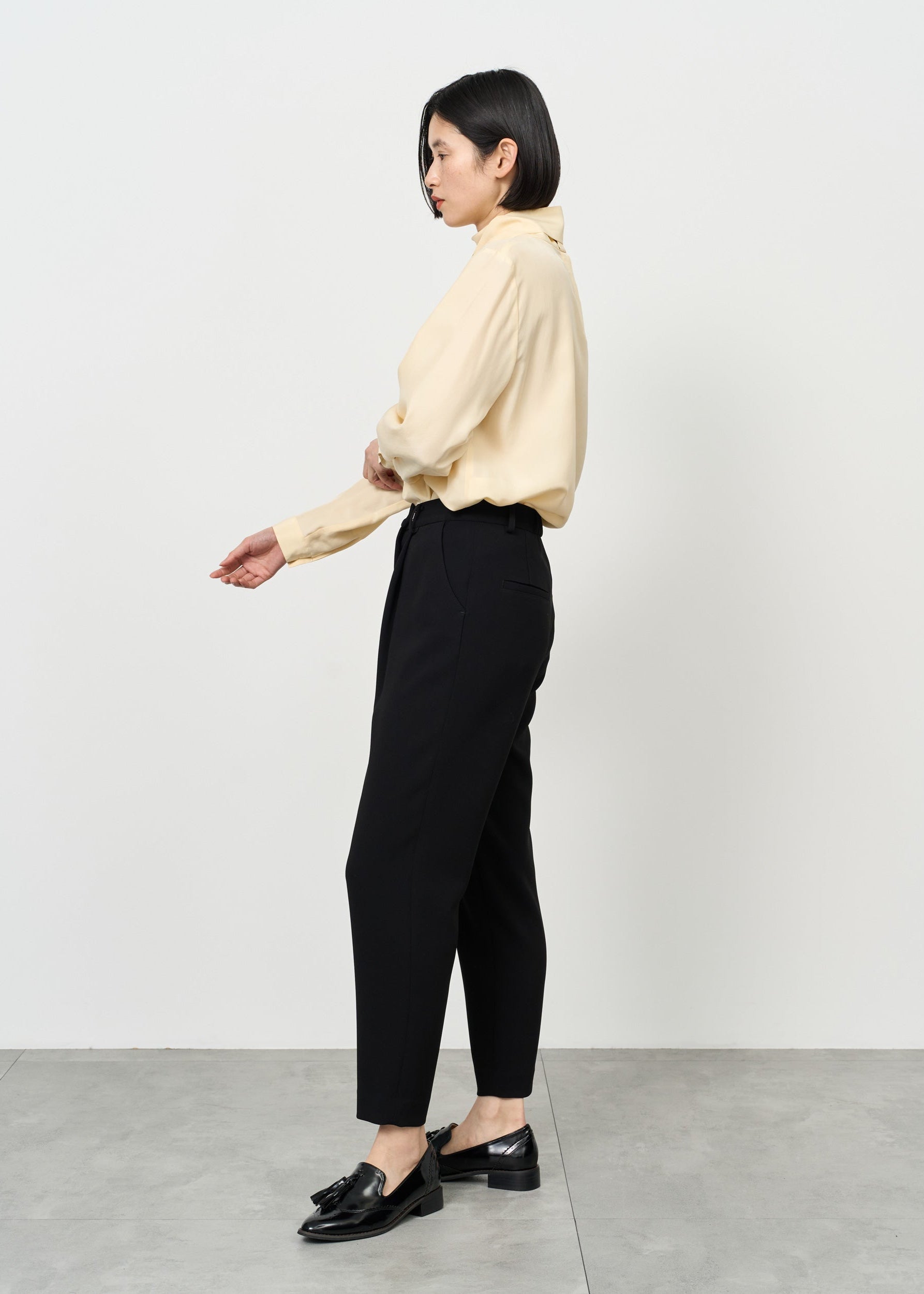 【新品】S'YTE SLUB WASHER COTTON WRAP PANTS COTTON TWILL DRAWSTRING WIDE PANTS WITH ZIP SIDE POCKET